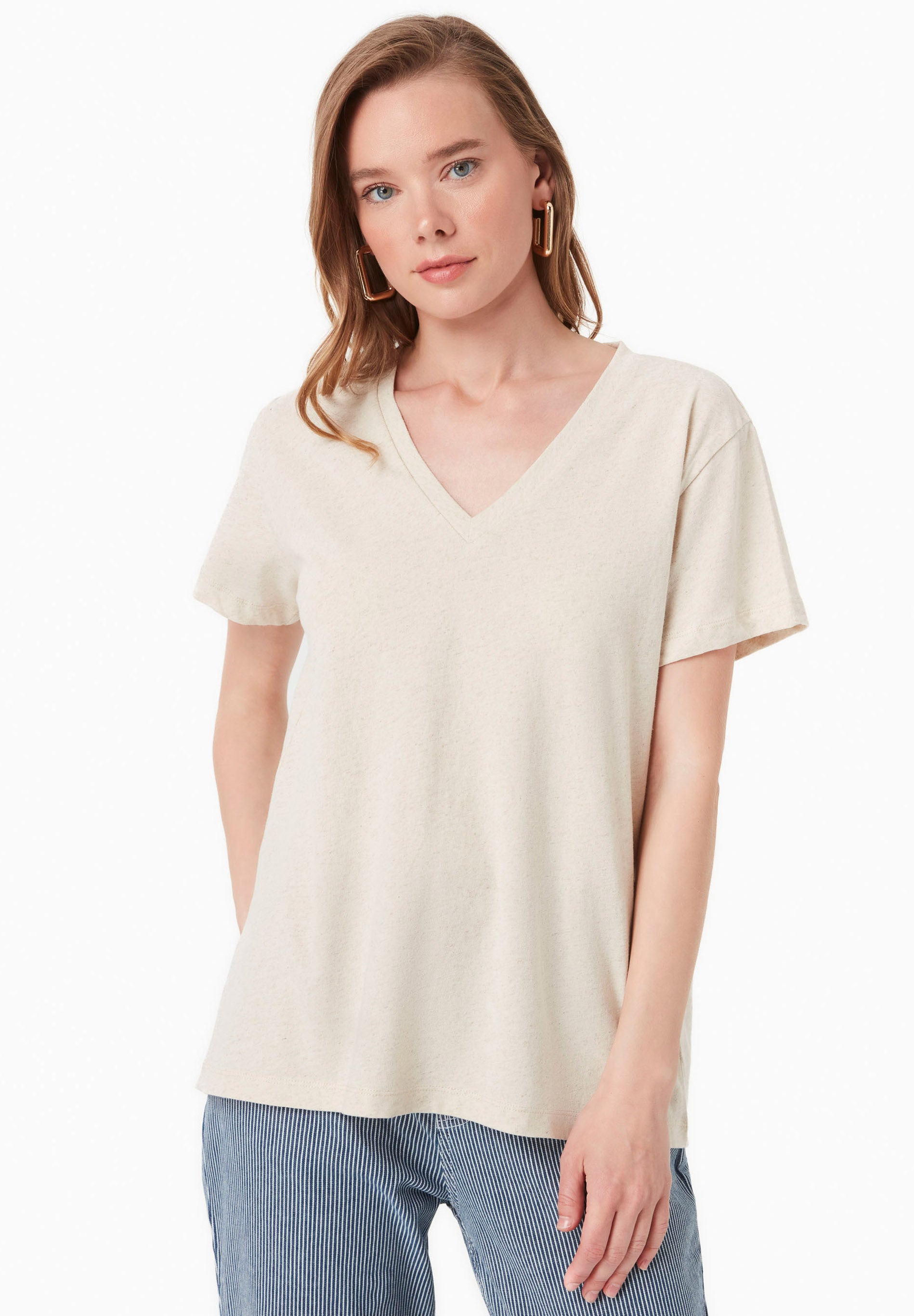 T-Shirt aus Bio-Baumwolle und Leinen