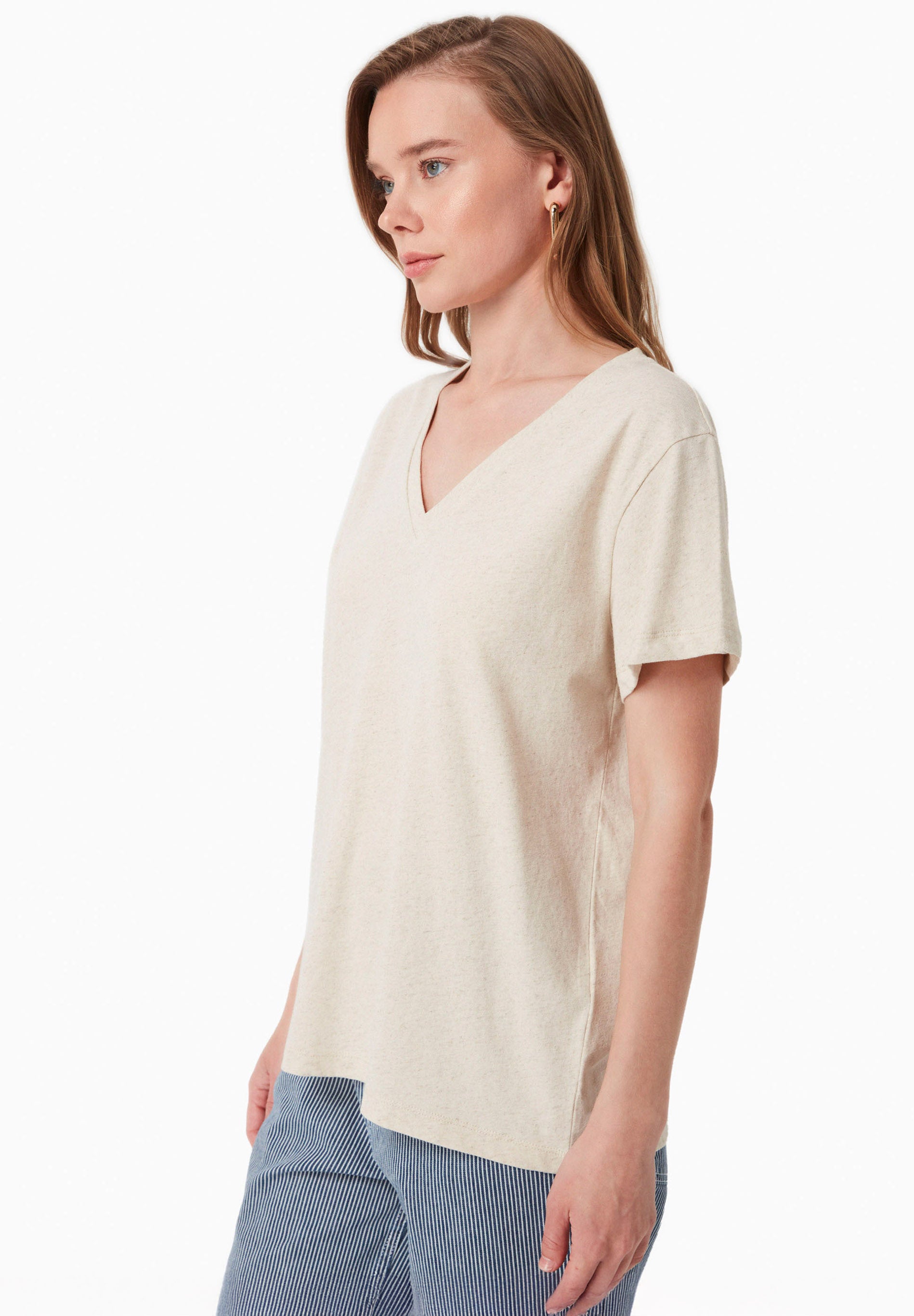 T-Shirt aus Bio-Baumwolle und Leinen
