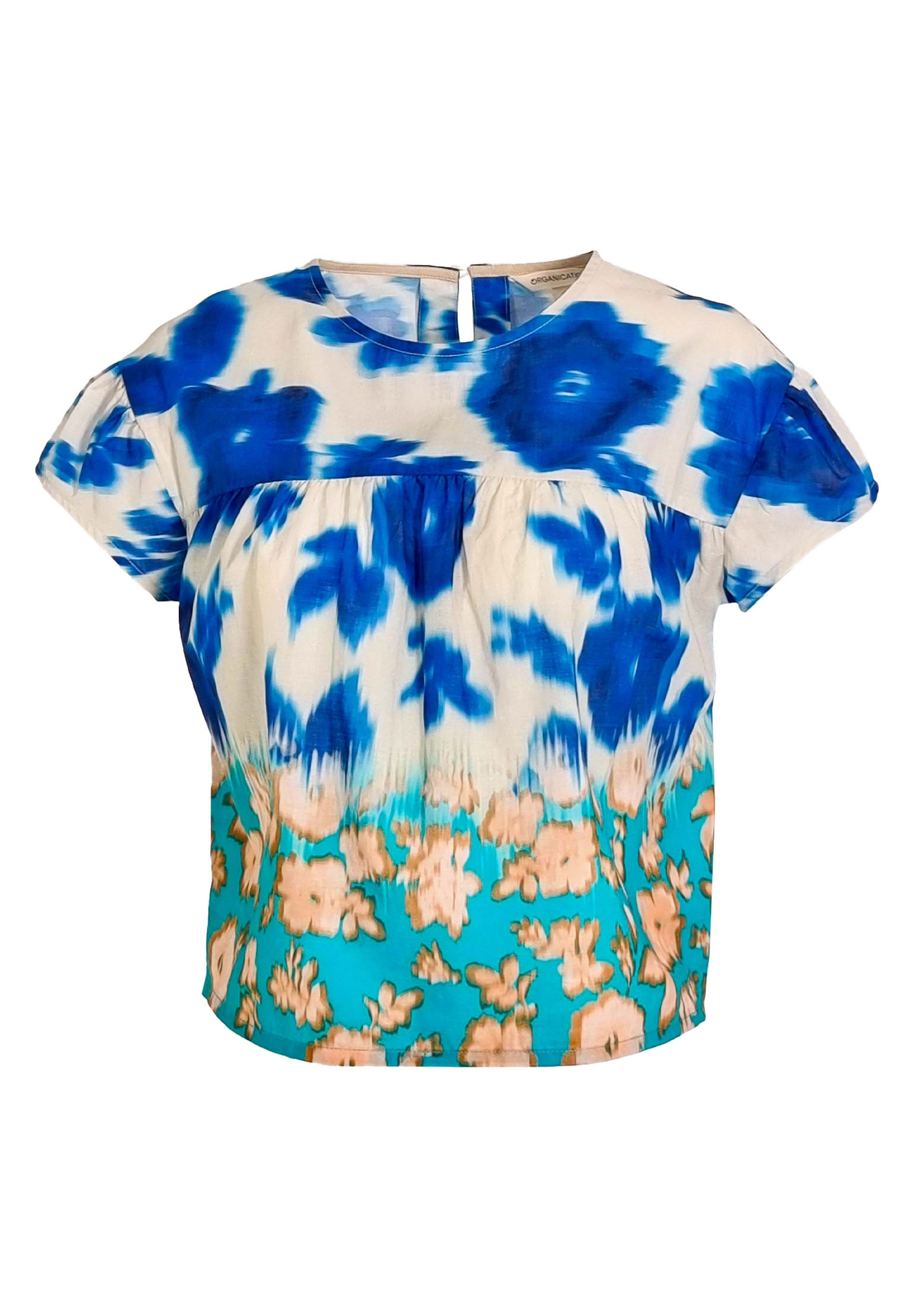 Bluse aus Bio-Baumwoll-Voile mit Blumenmuster