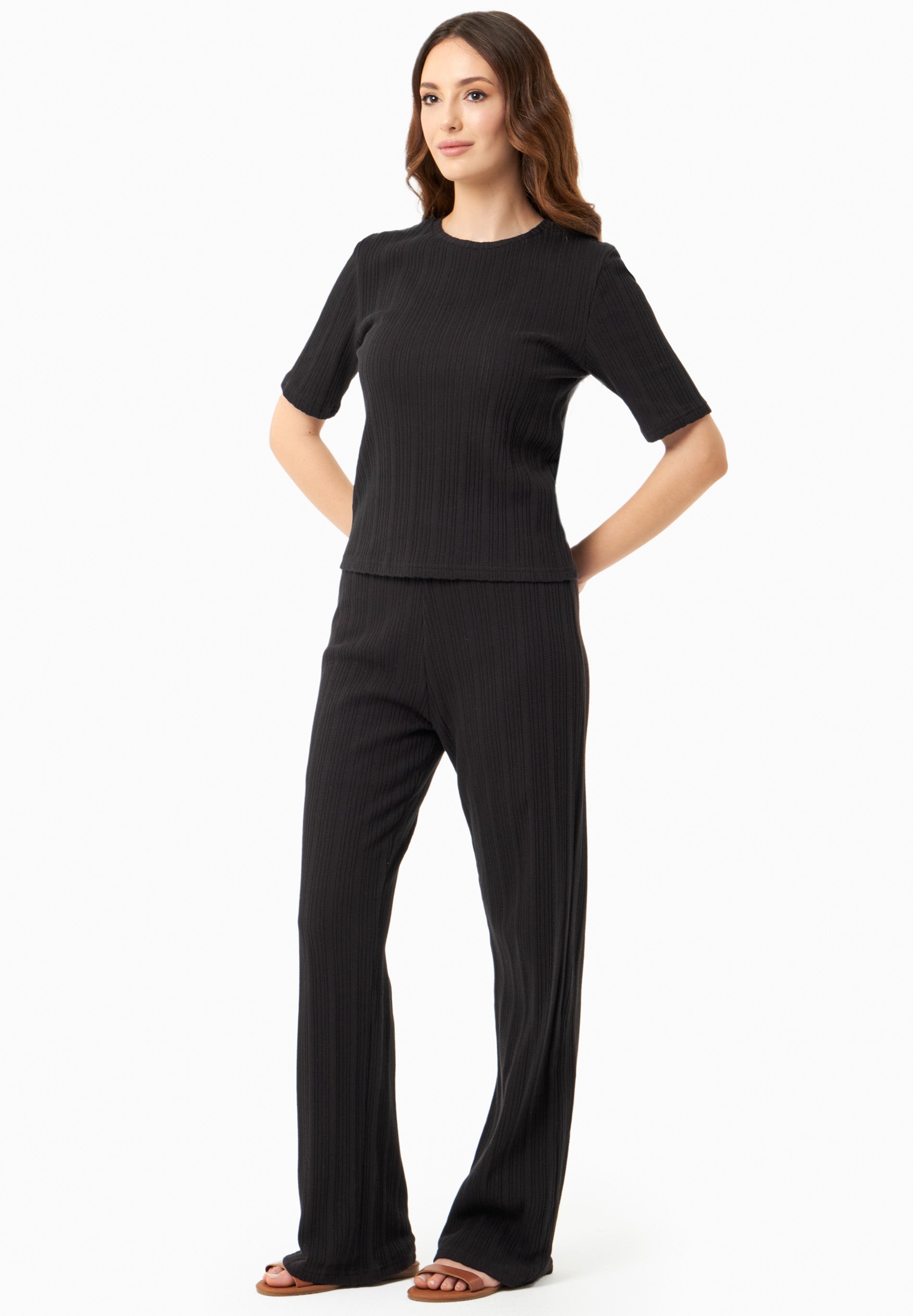 Jacquard Rib Top mit 1/2 Arm