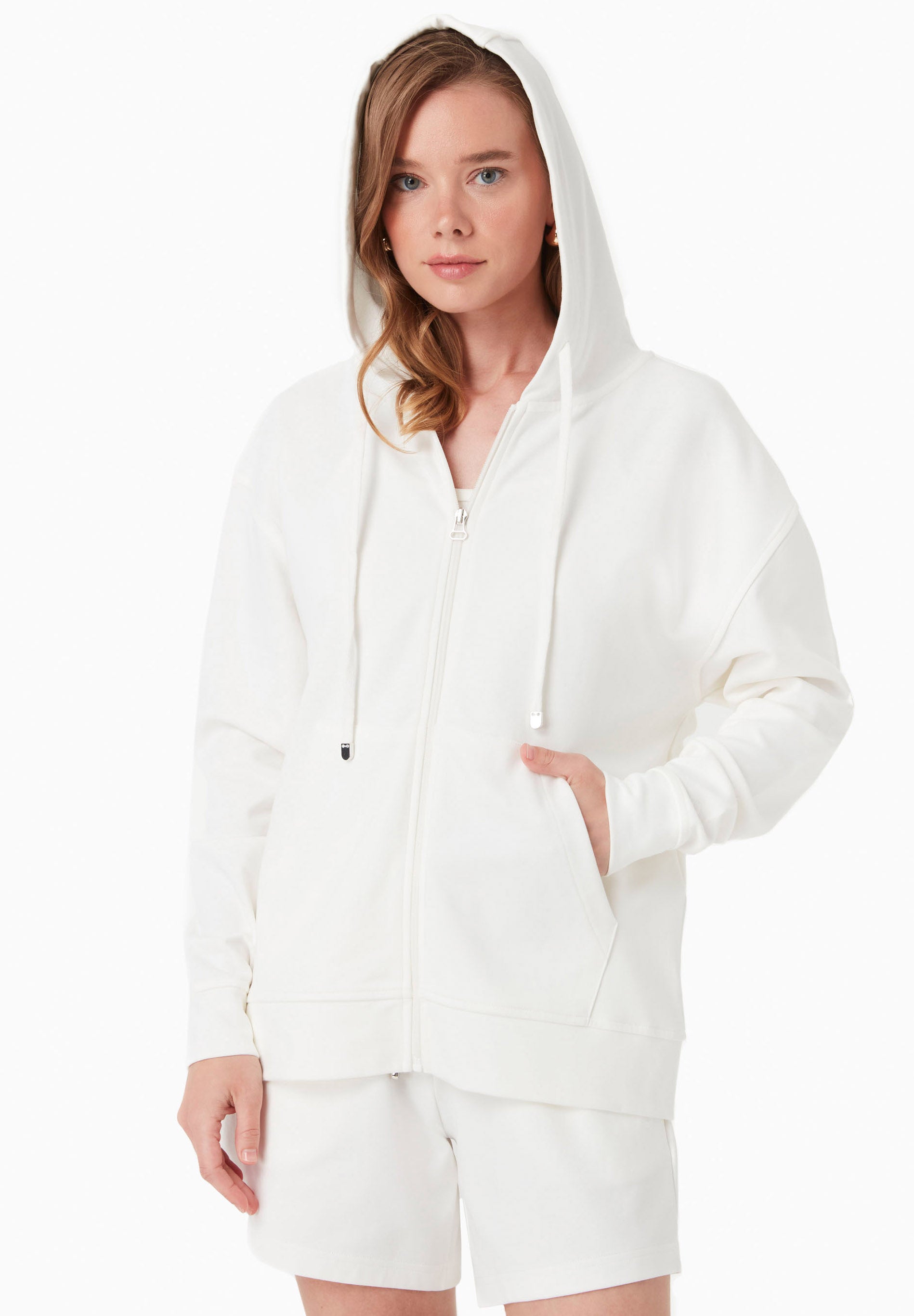 Zip-Hoodie aus TENCEL™ Modal und Bio-Baumwolle