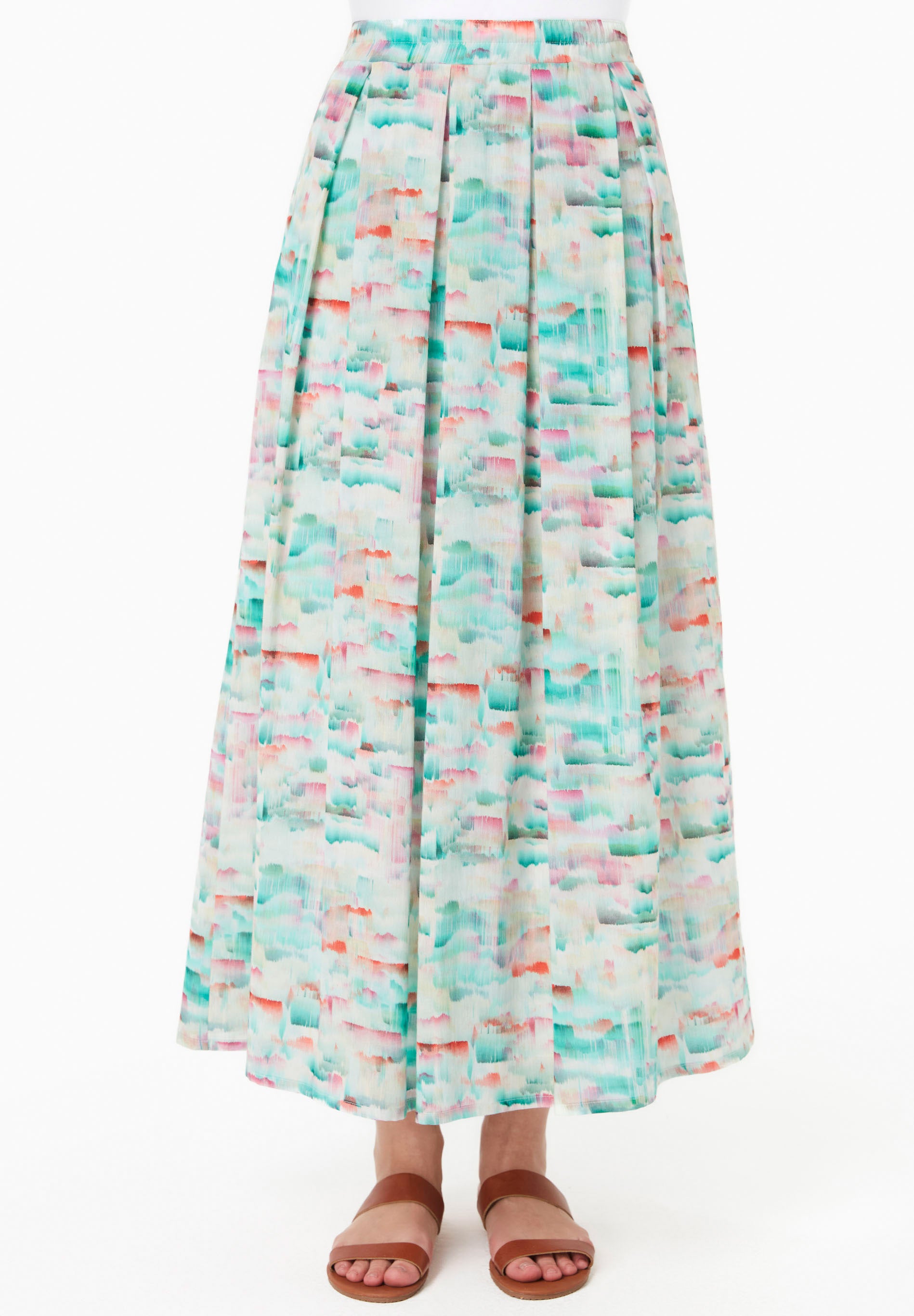 Langer Rock aus Bio-Baumwoll-Crinkle Voile