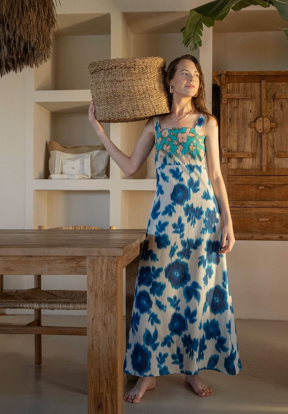 Kleid aus Bio-Baumwoll-Voile mit Blumenmuster