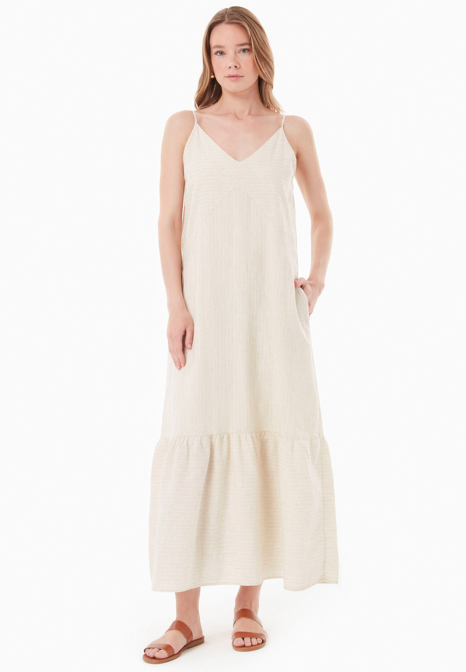 Kleid aus Bio-Baumwolle und Leinen
