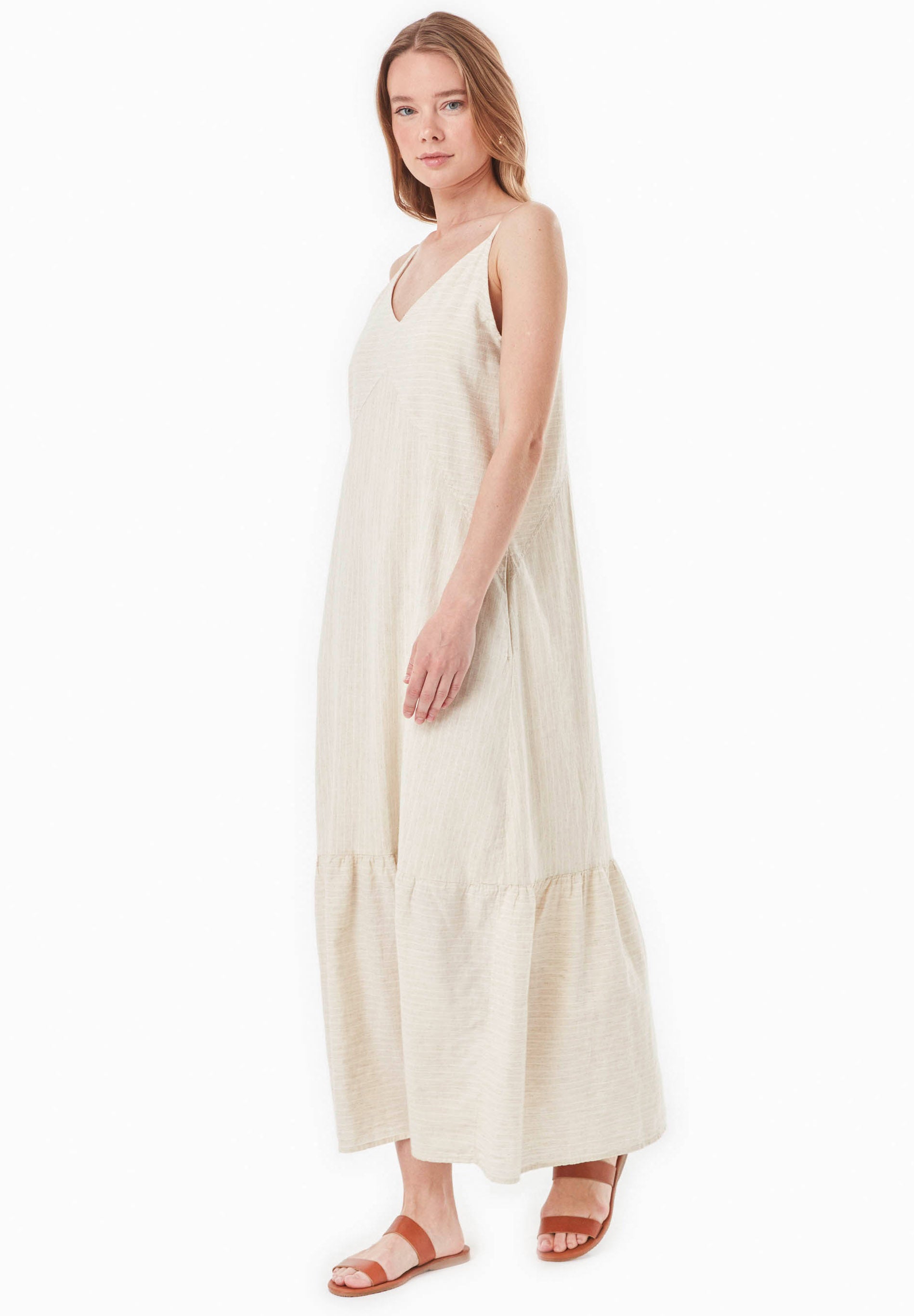 Kleid aus Bio-Baumwolle und Leinen