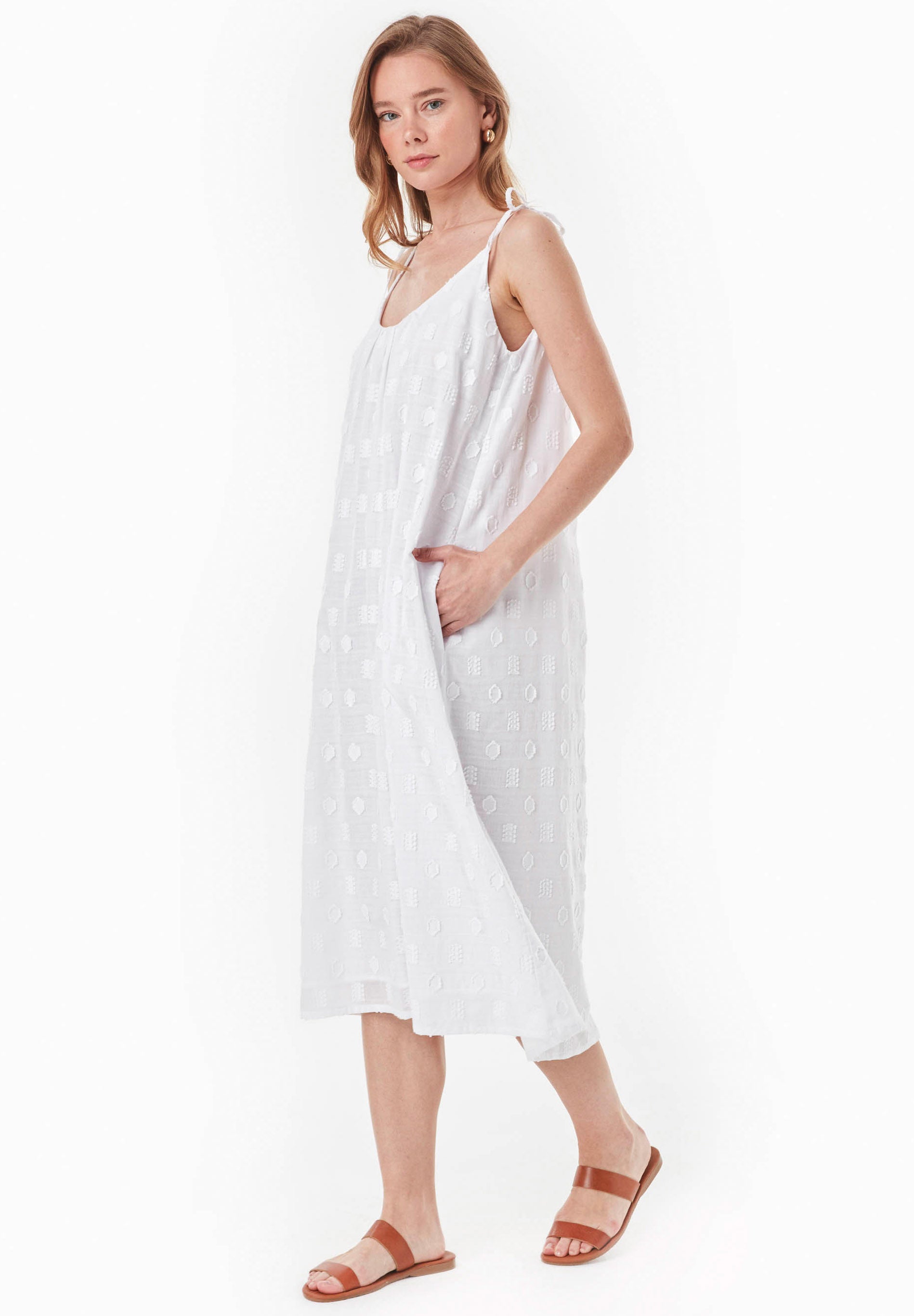 Kleid aus Bio-Baumwolle im Jacquardgewebe