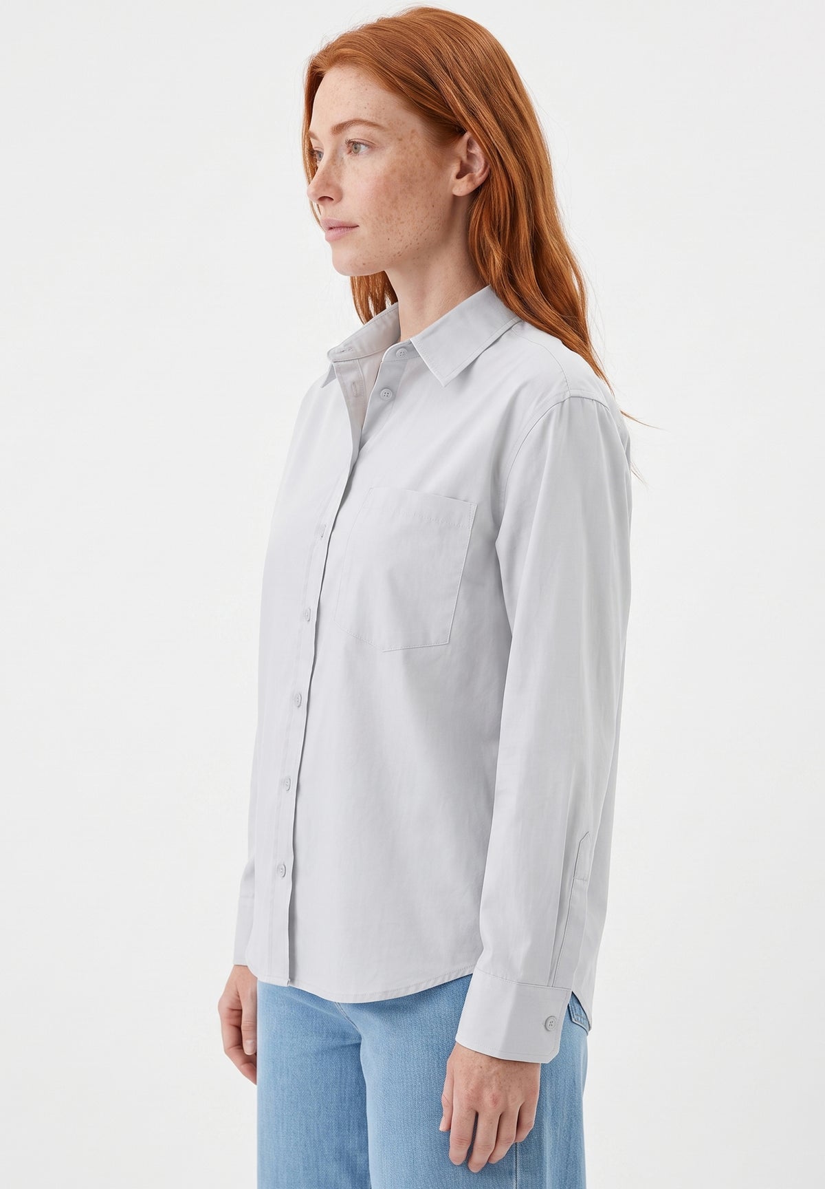 Hemdbluse aus Bio-Baumwolle im Popeline-Gewebe