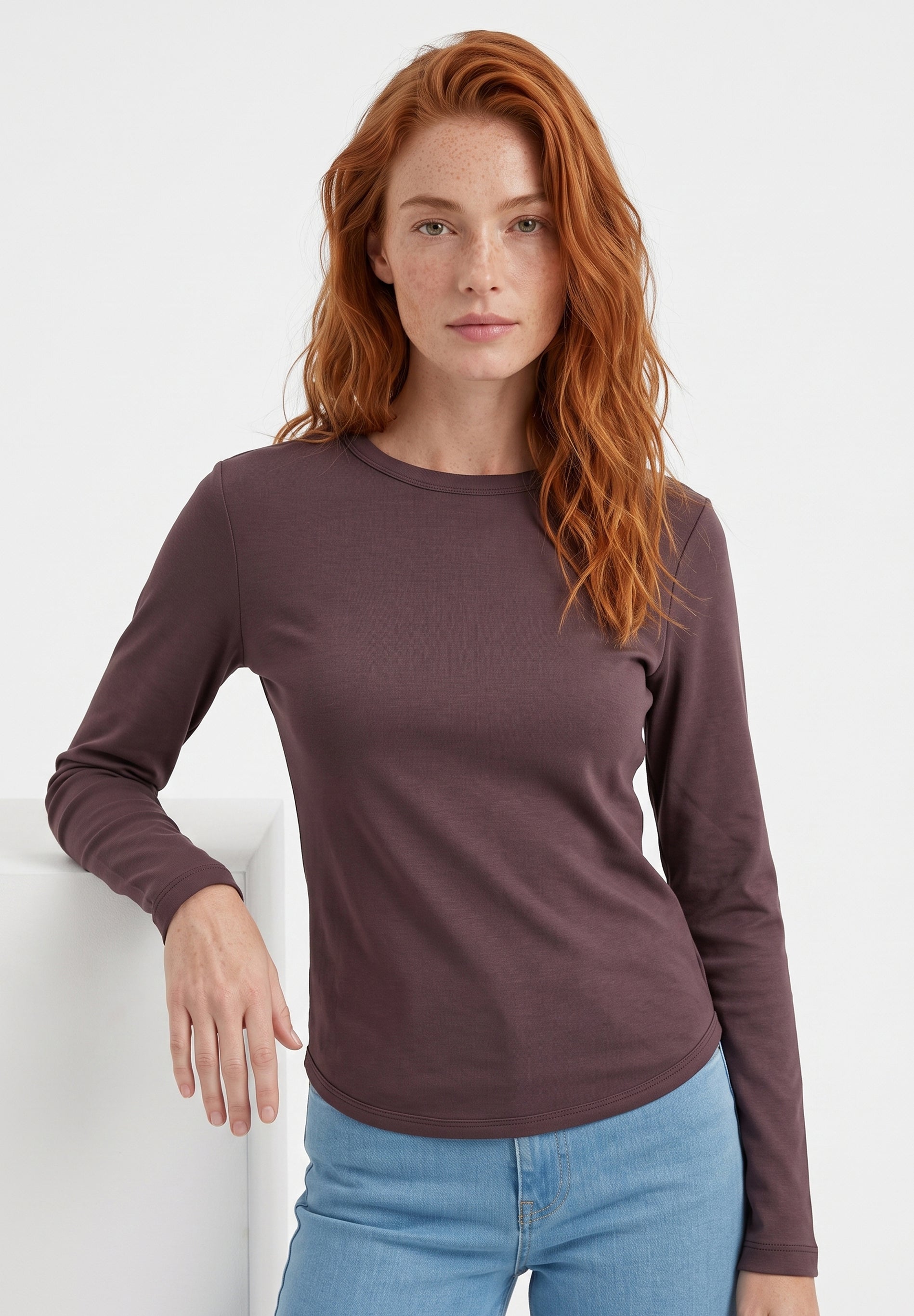 Slim-Fit-Longsleeve aus Bio-Baumwolle