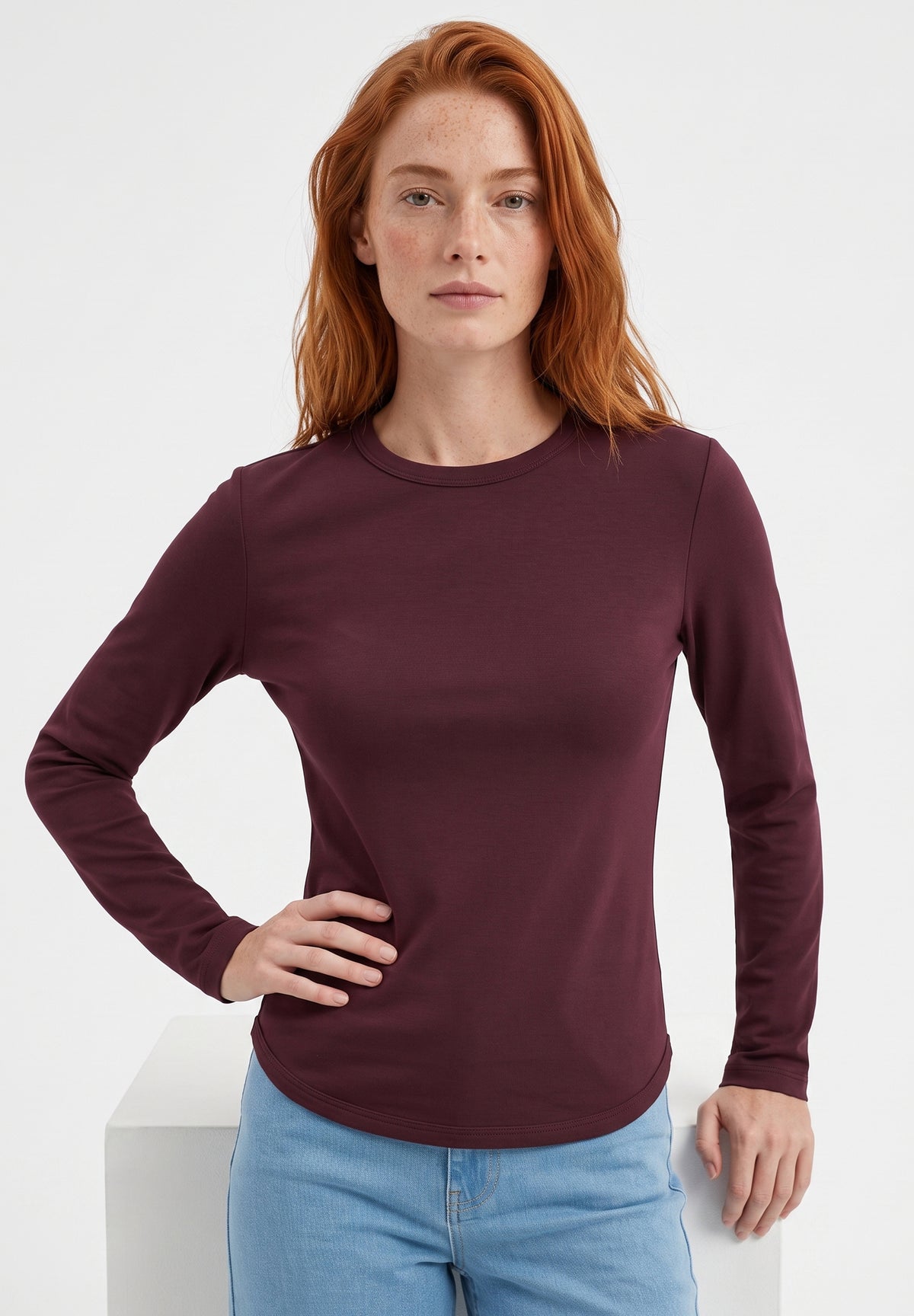 Slim-Fit-Longsleeve aus Bio-Baumwolle