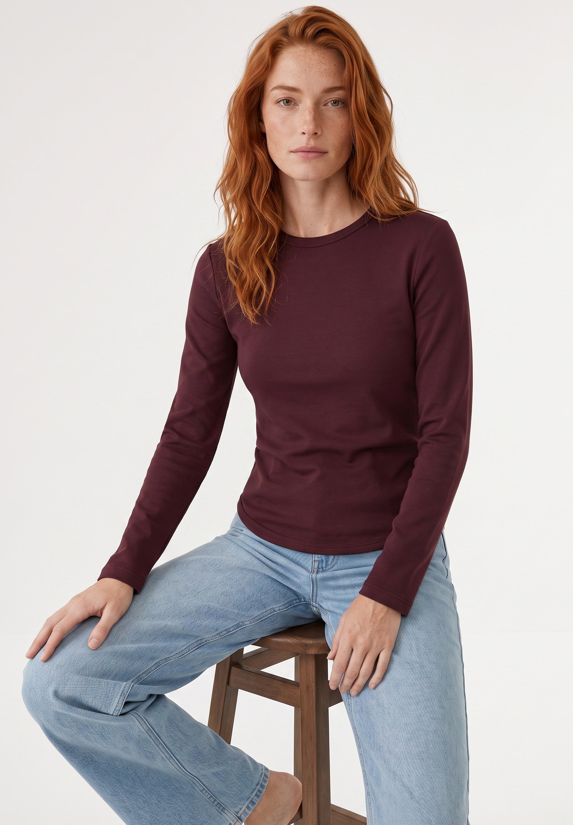 Slim-Fit-Longsleeve aus Bio-Baumwolle