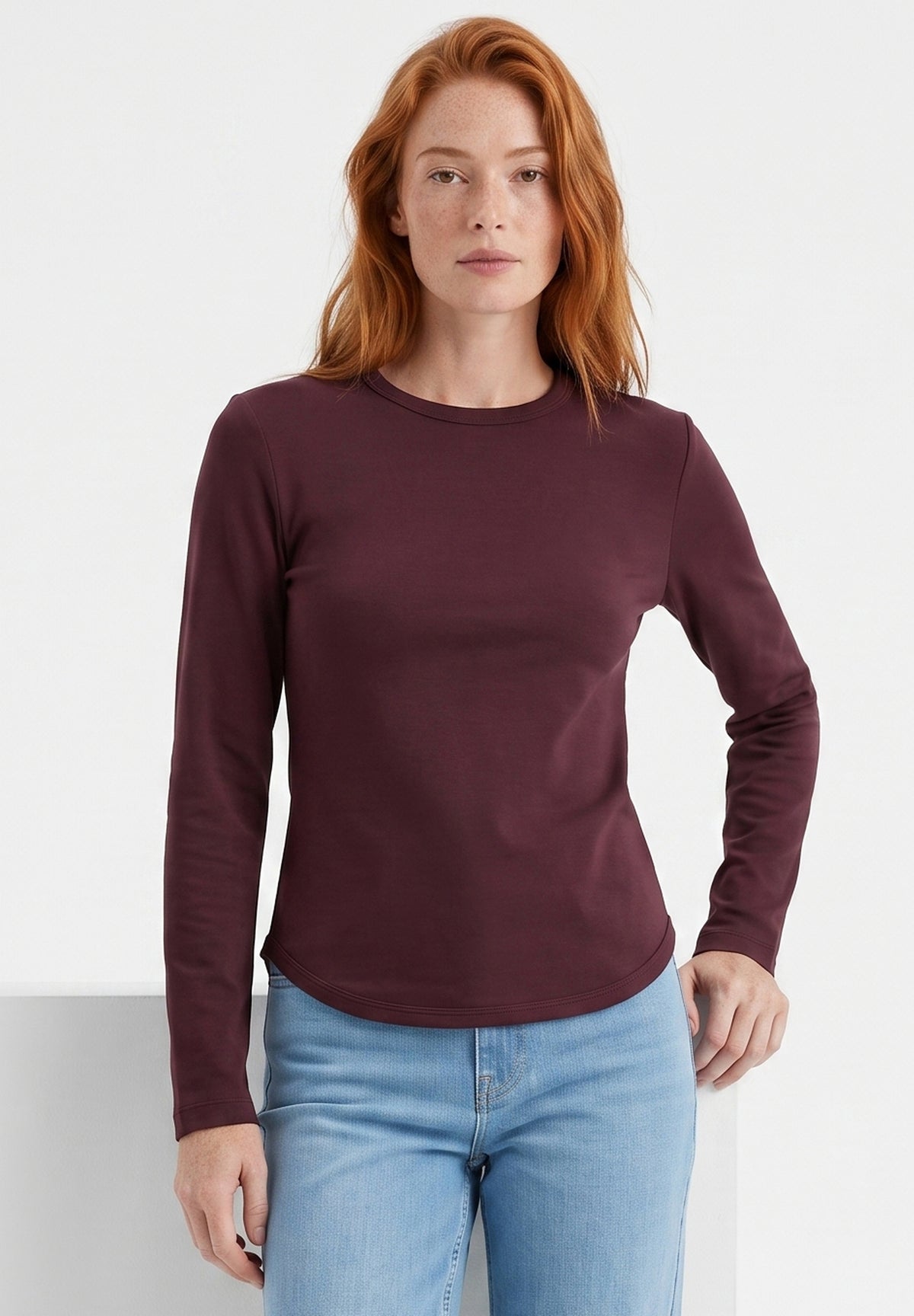 Slim-Fit-Longsleeve aus Bio-Baumwolle