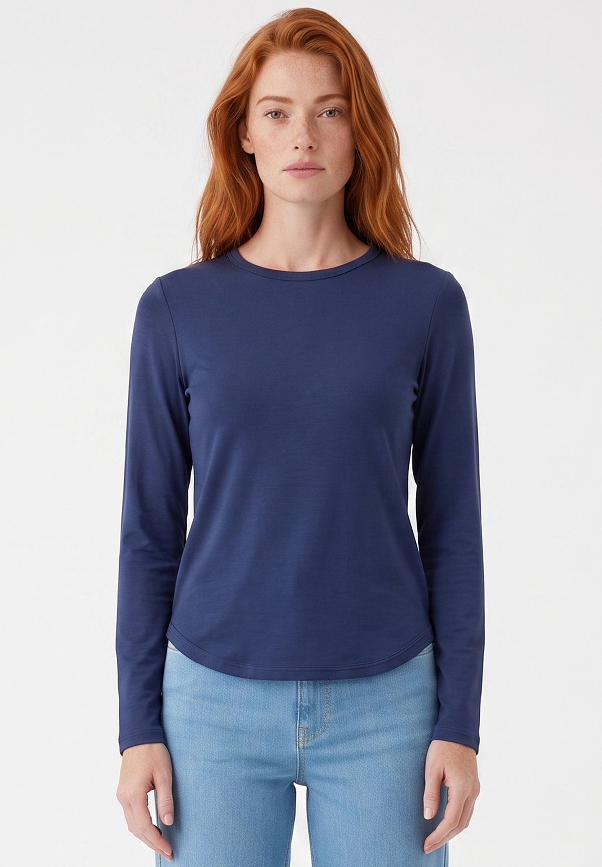 Slim-Fit-Longsleeve aus Bio-Baumwolle