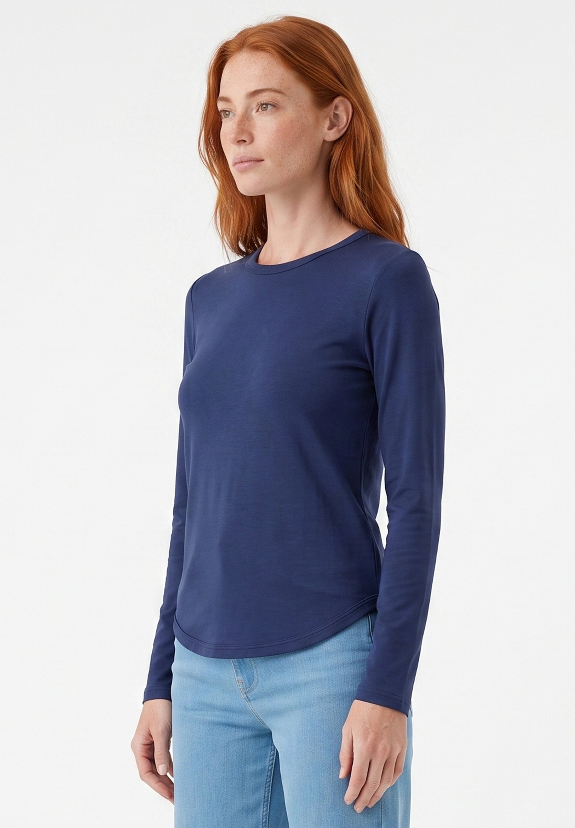 Slim-Fit-Longsleeve aus Bio-Baumwolle