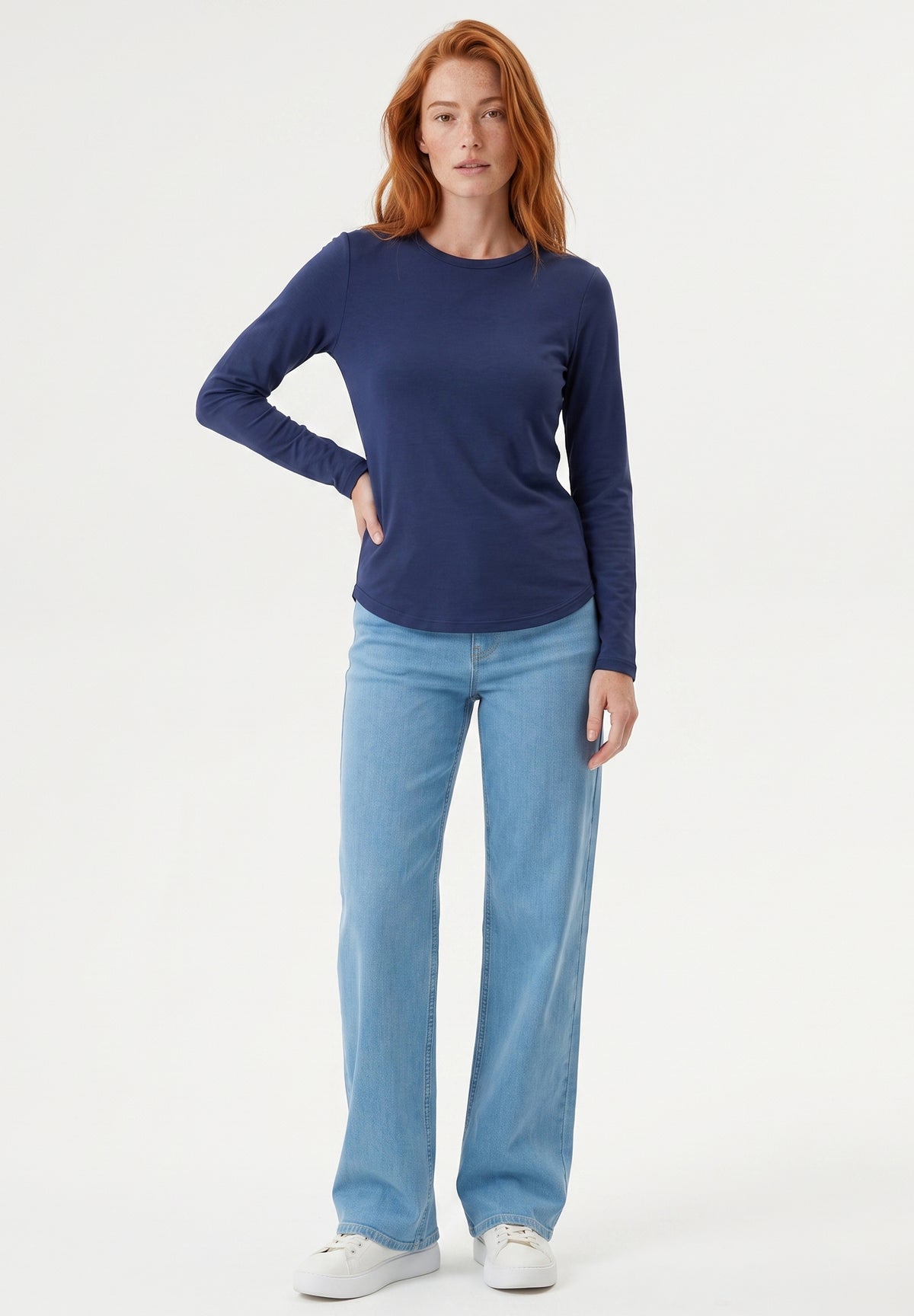 Slim-Fit-Longsleeve aus Bio-Baumwolle