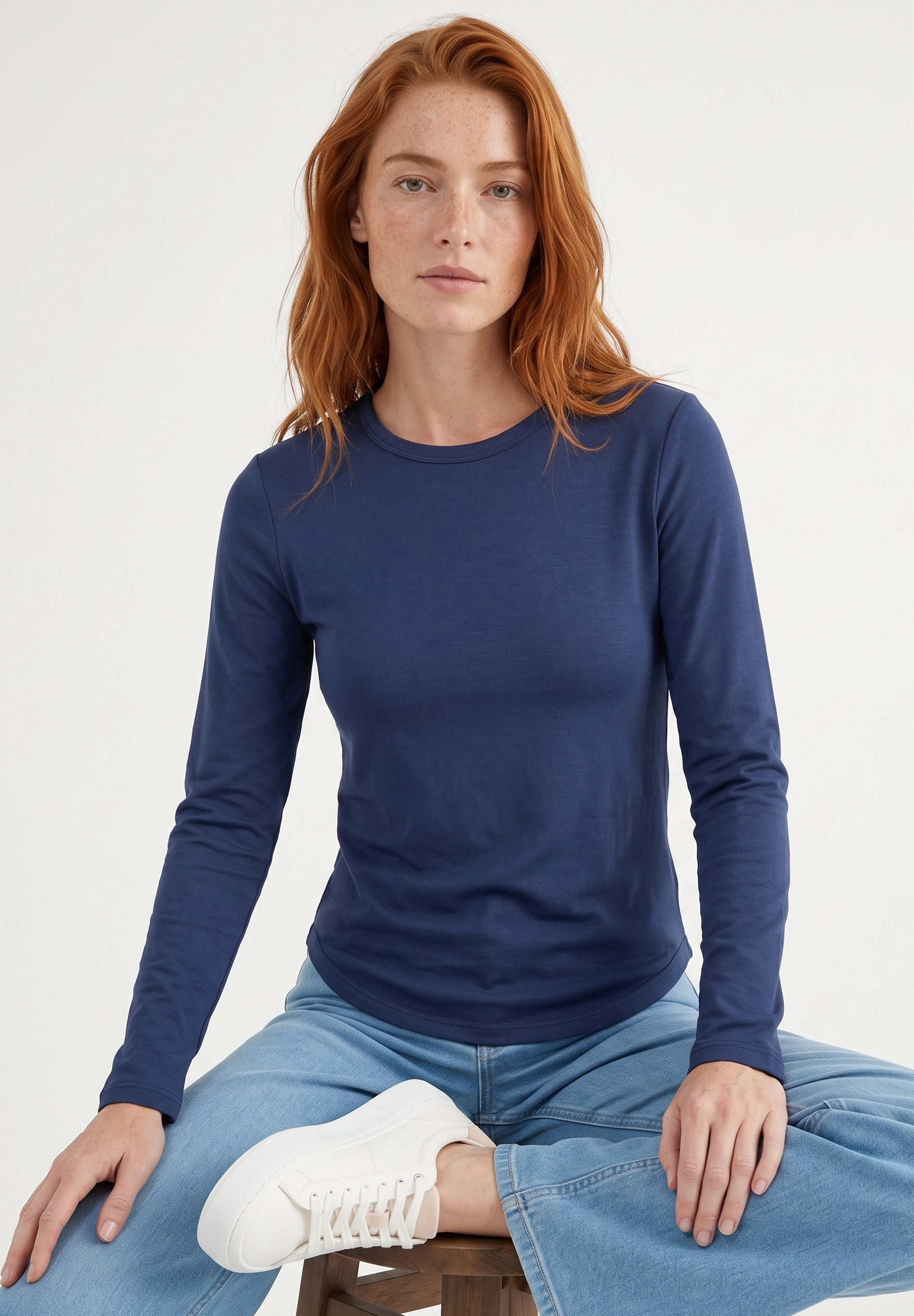 Slim-Fit-Longsleeve aus Bio-Baumwolle
