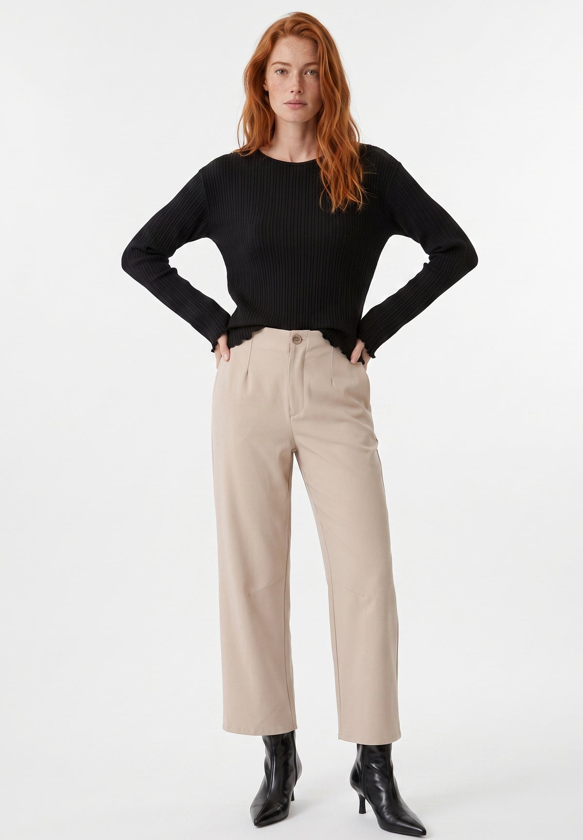 Longsleeve aus Bio-Baumwolle im Rippstrick