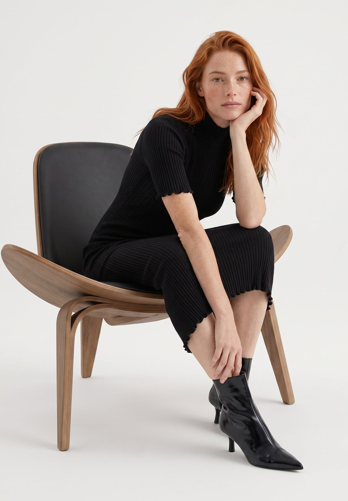 Kleid aus Bio-Baumwolle im Rippstrick