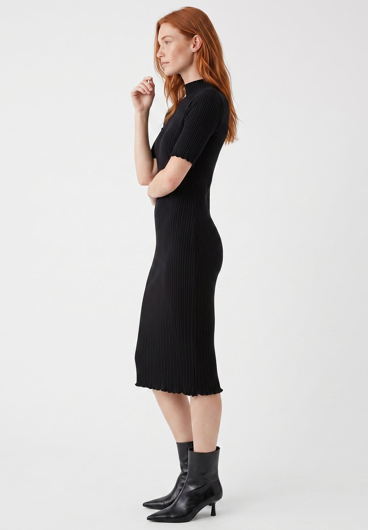 Kleid aus Bio-Baumwolle im Rippstrick