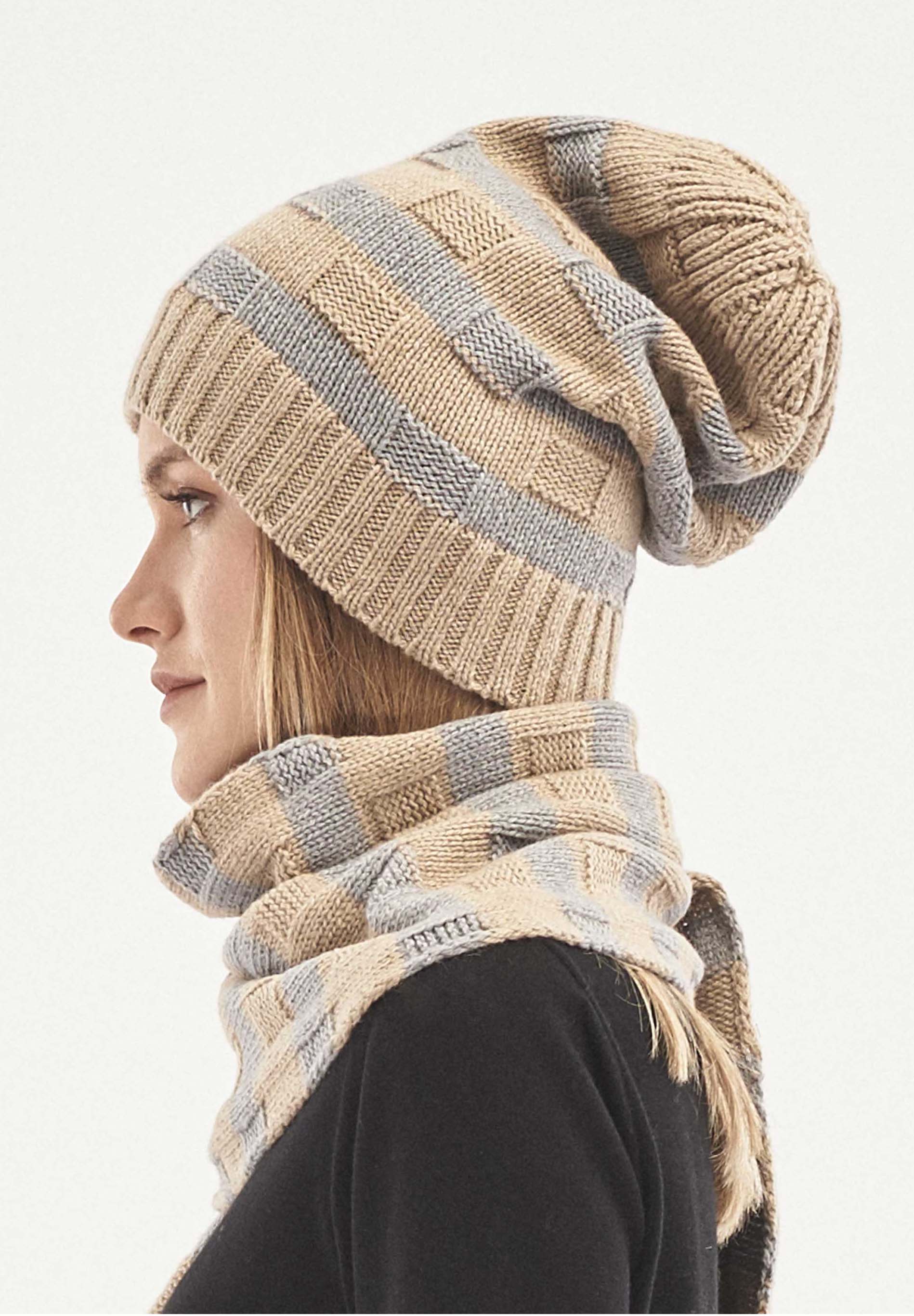 Strick-Beanie aus Bio-Merinowolle und Bio-Baumwolle