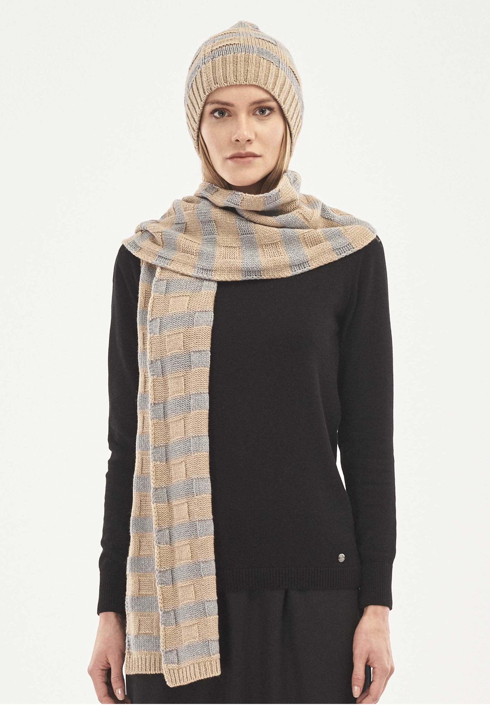 Strick-Beanie aus Bio-Merinowolle und Bio-Baumwolle