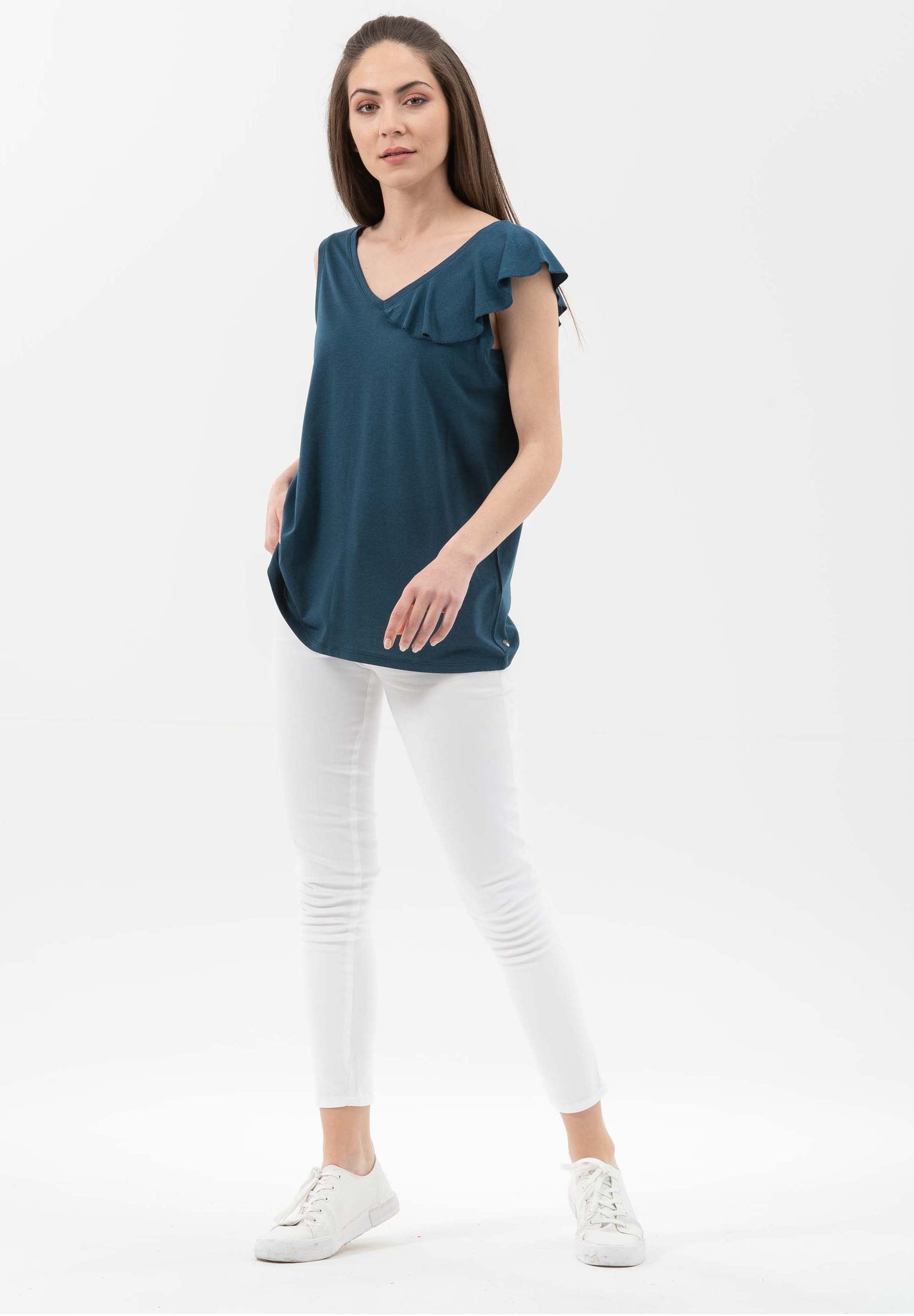 Top aus TENCEL™ Lyocell-Bio-Baumwolle Mix
