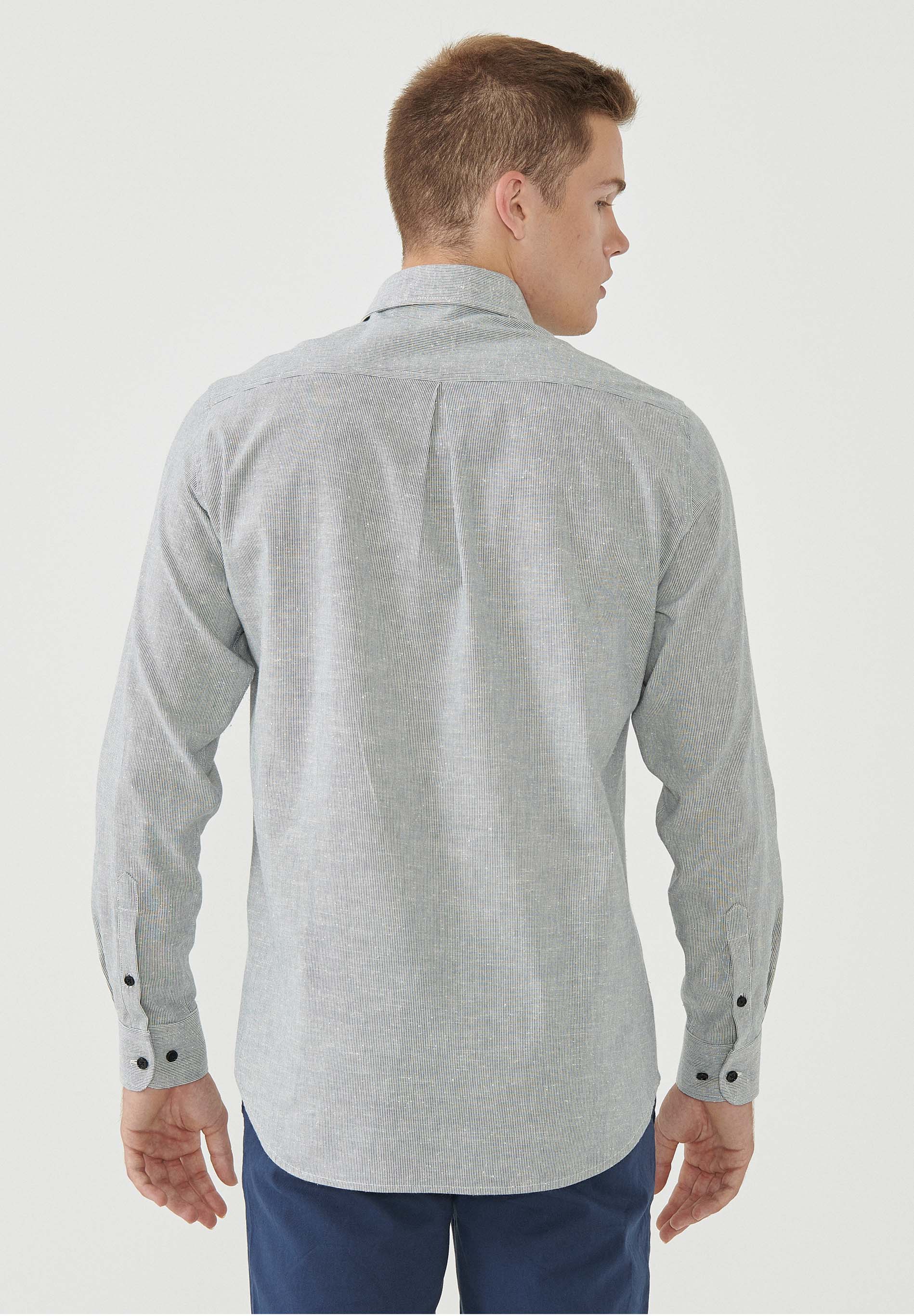 Langarm-Hemd aus Bio-Baumwolle mit Streifenmuster