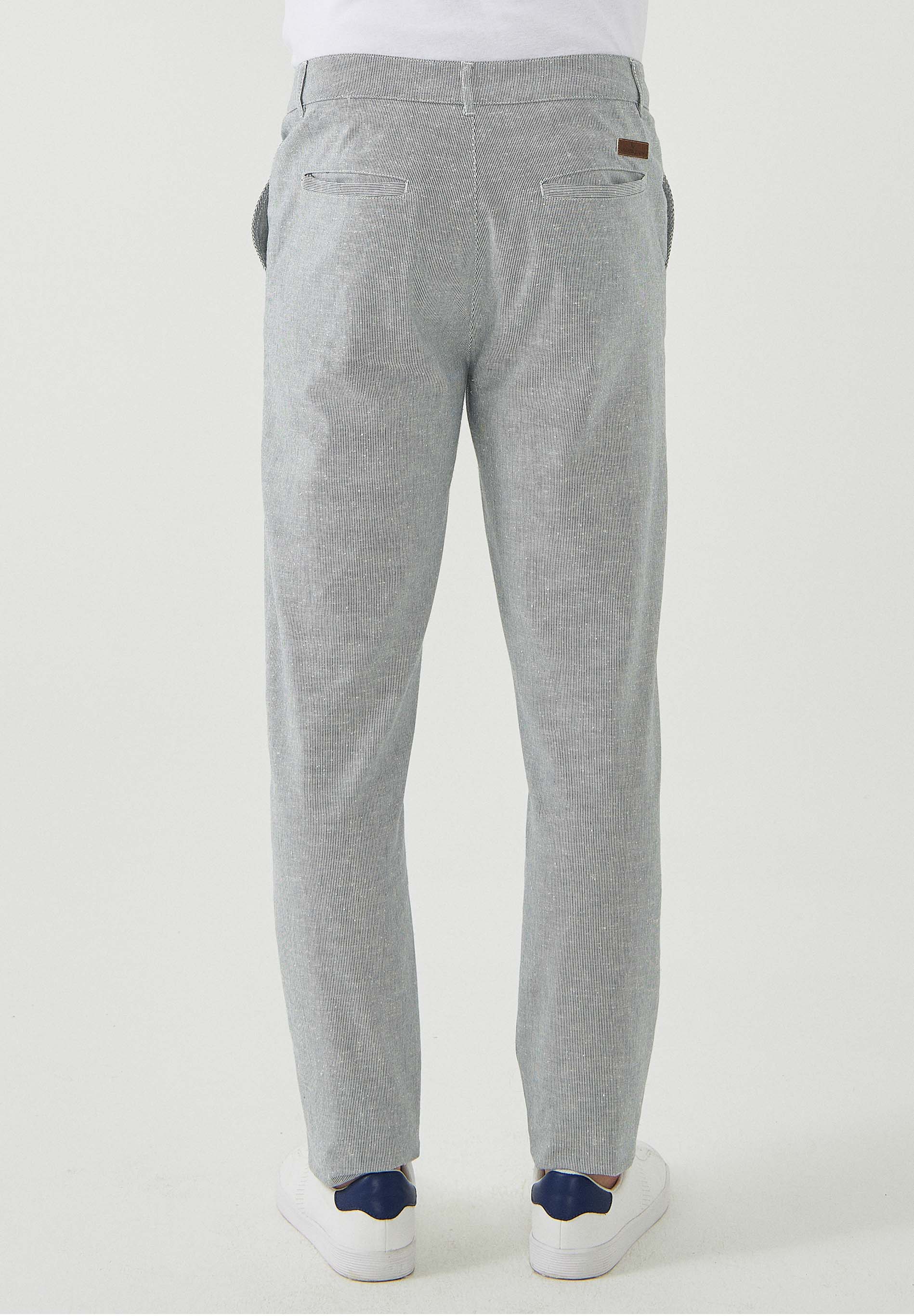 Slim Chino-Hose aus Bio-Baumwolle mit Streifenmuster