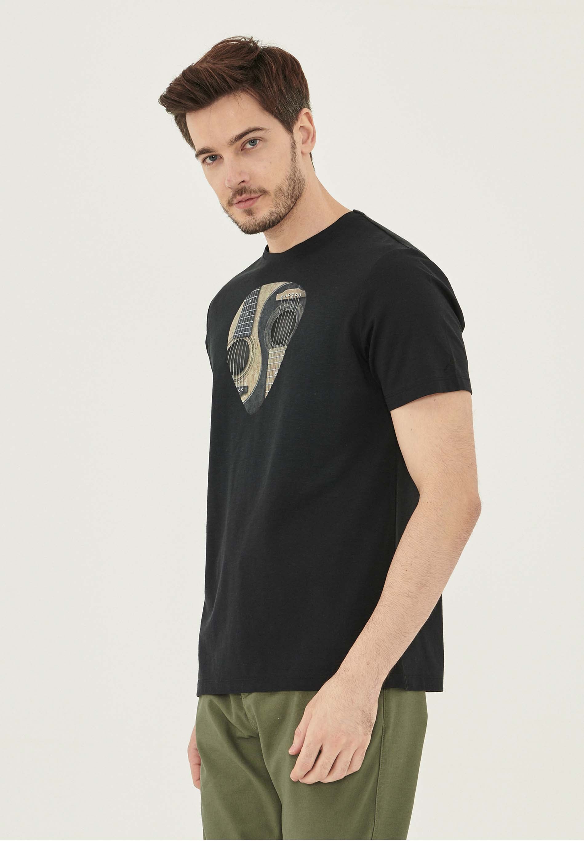 T-Shirt aus Bio-Baumwolle mit Gitarren-Print