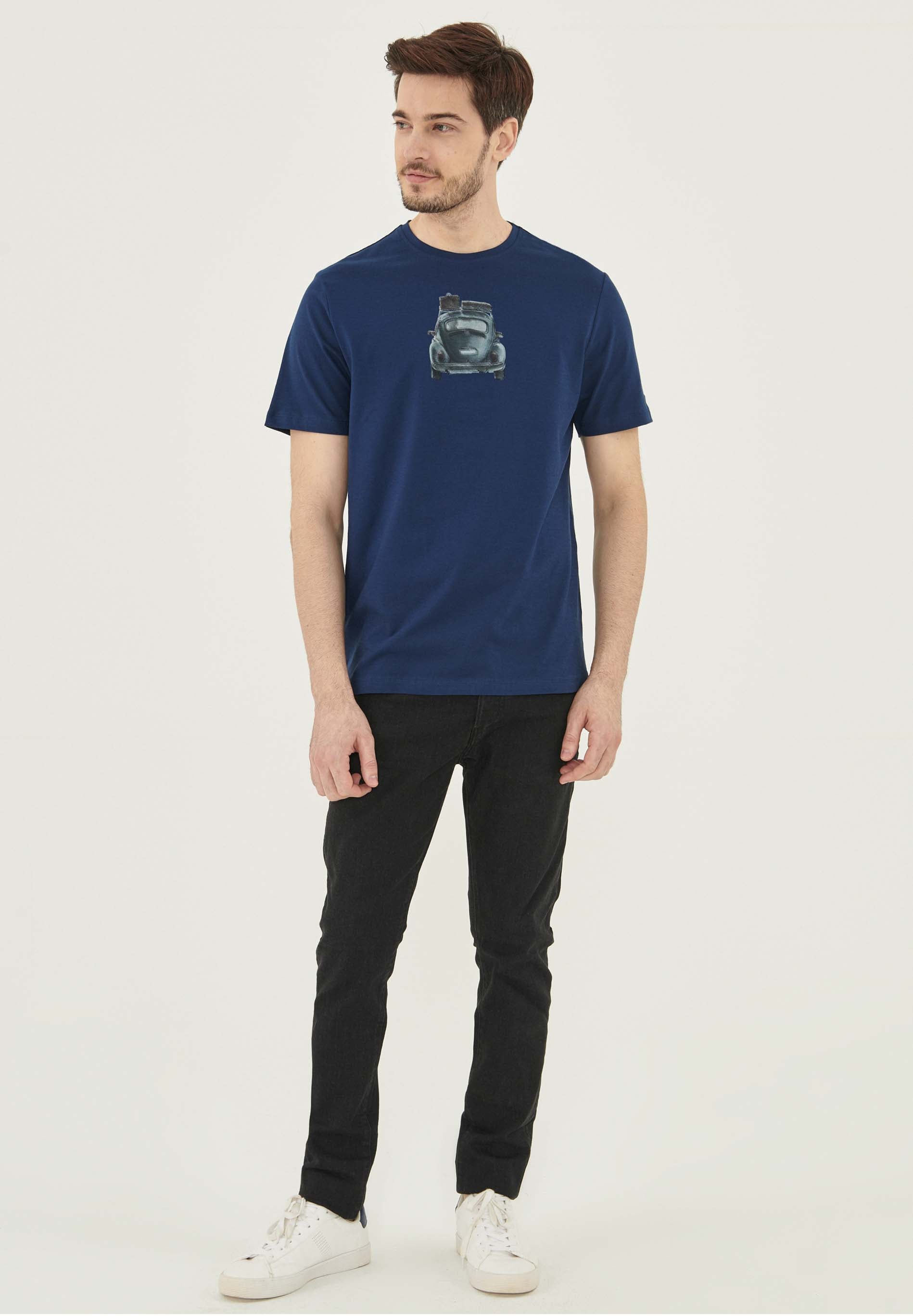 T-Shirt aus Bio-Baumwolle mit Auto-Print