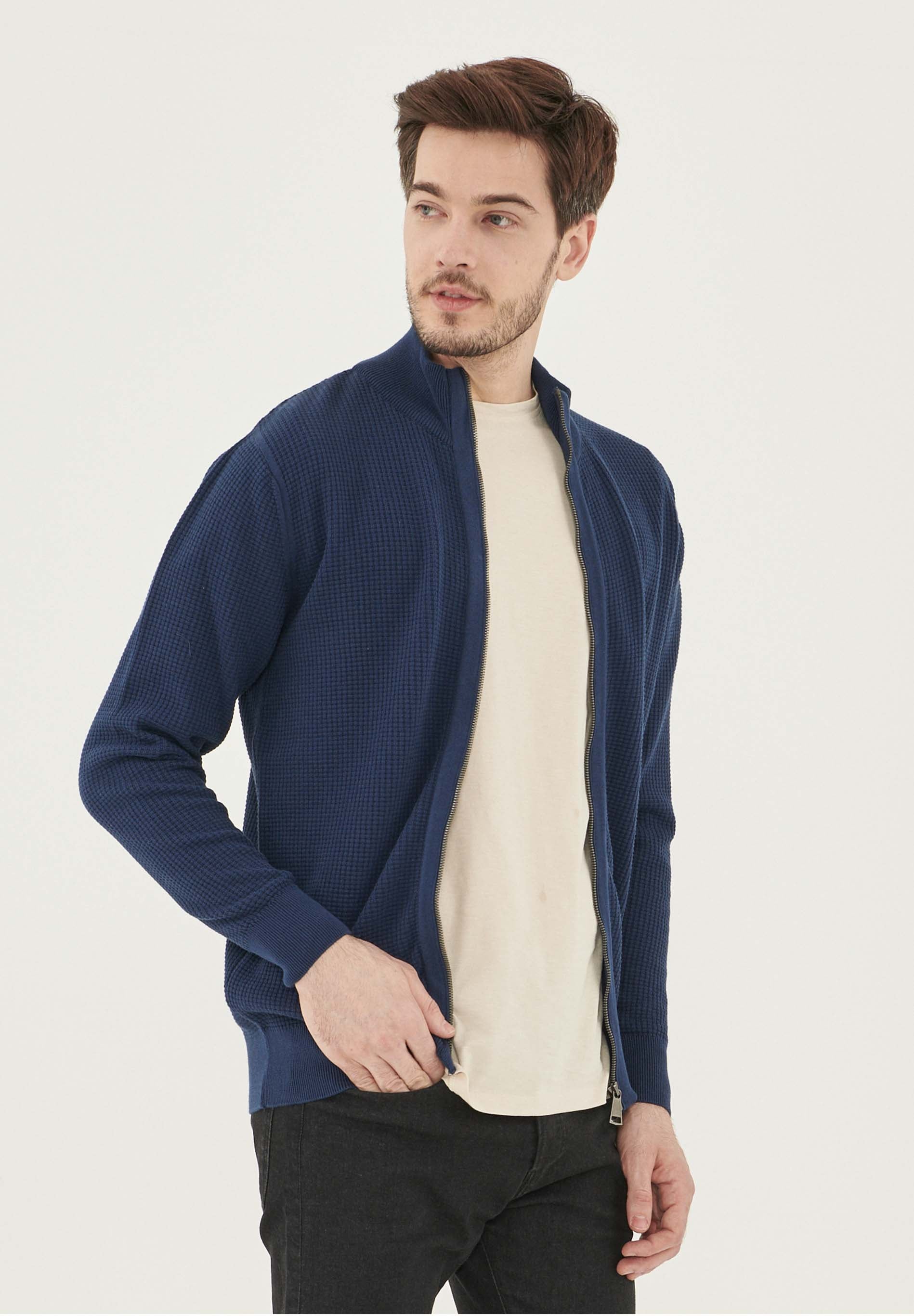 Strickjacke aus Bio-Baumwolle in Waffel-Optik