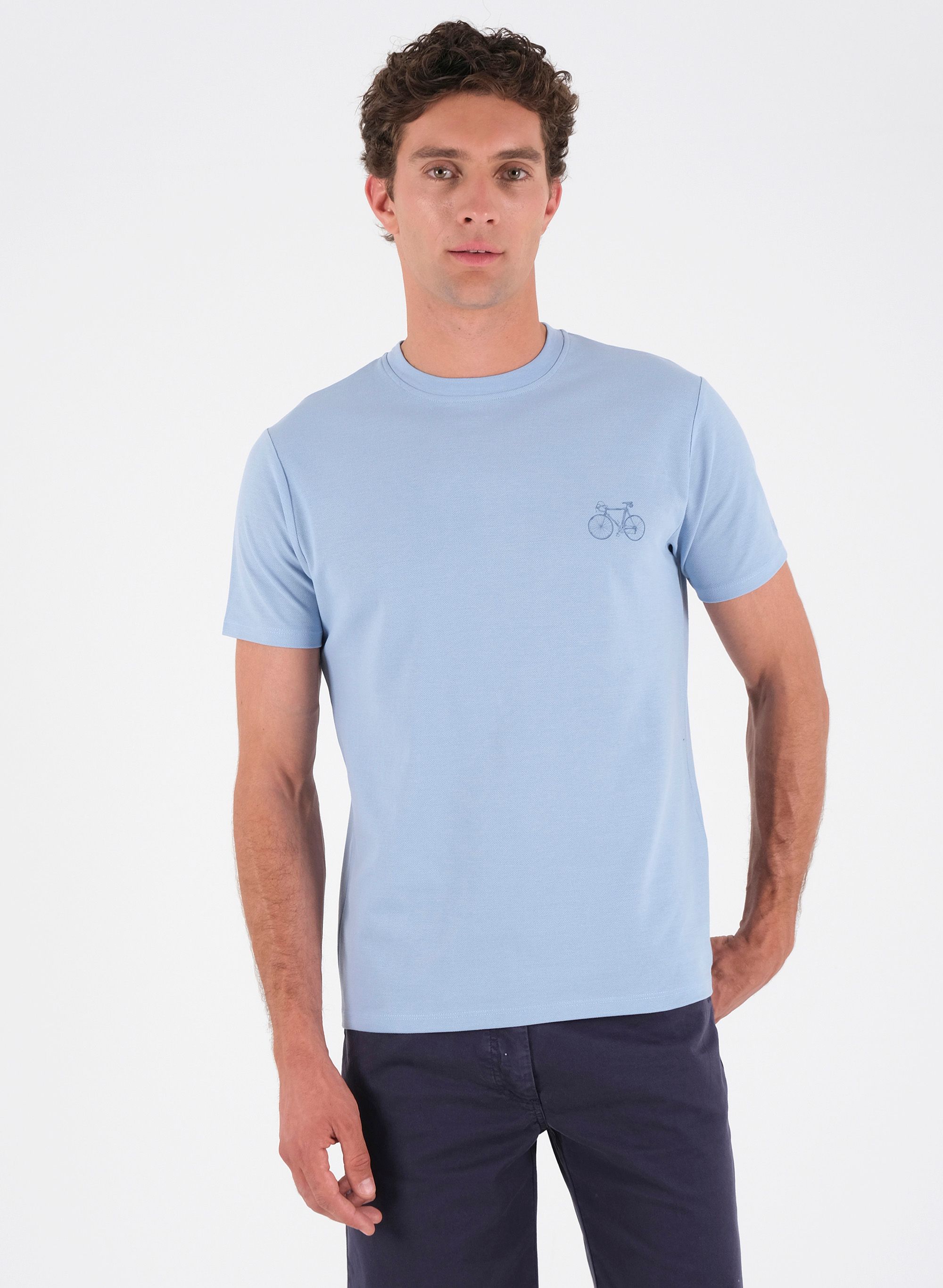 T-Shirt aus Bio-Baumwoll-Piqué mit Print