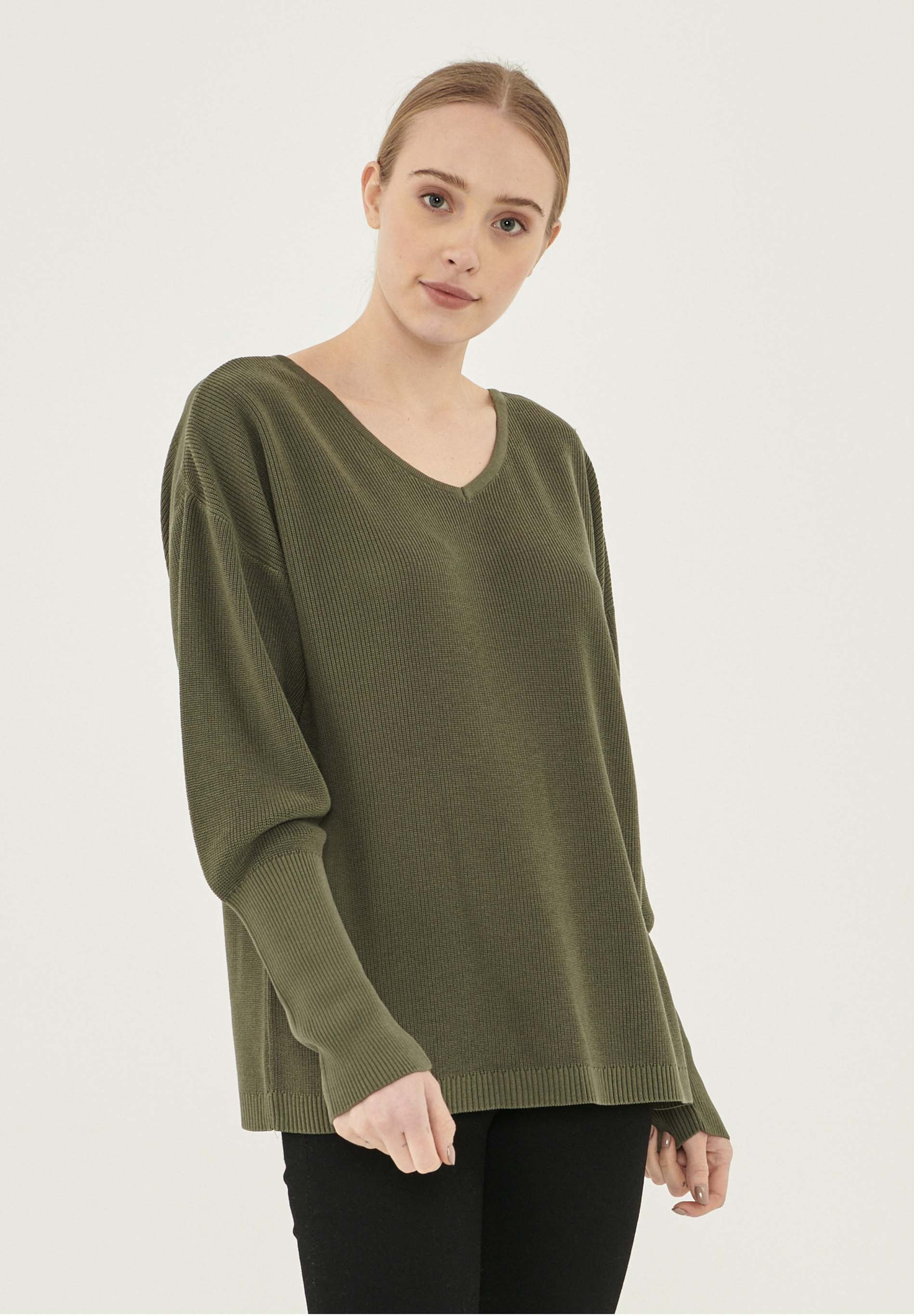 Pullover aus TENCEL™ Lyocell mit Ballonärmeln