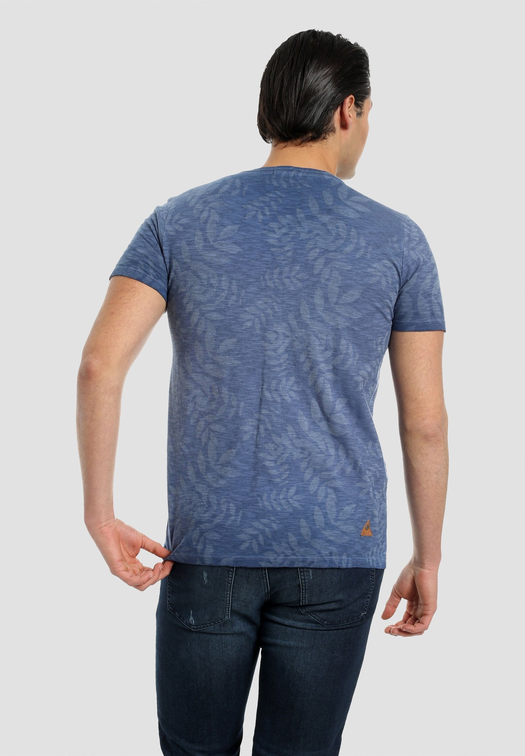 Herren T-Shirt aus Bio-Baumwolle mit Allover-Print in Vintage-Optik