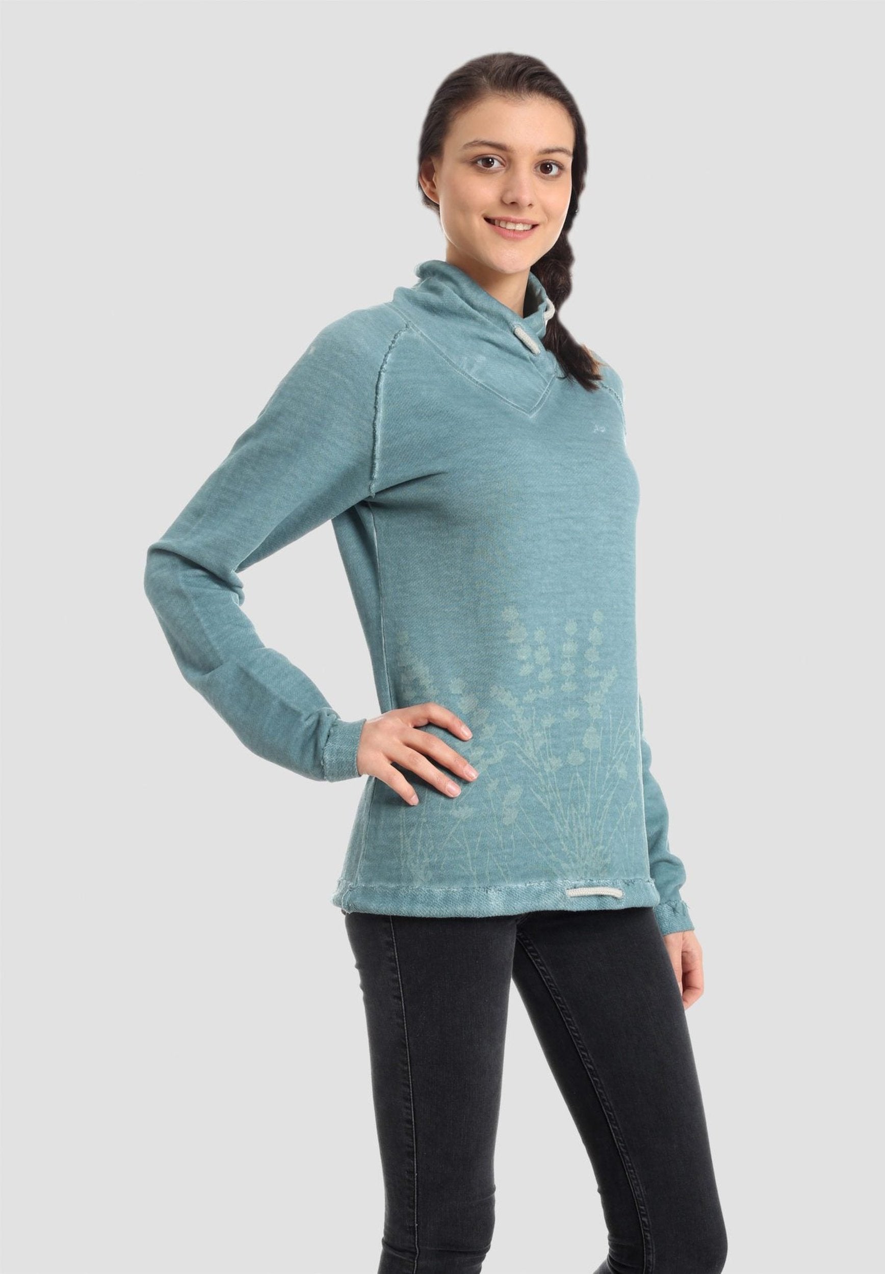 Sweatshirt aus Bio-Baumwolle mit Stehkragen