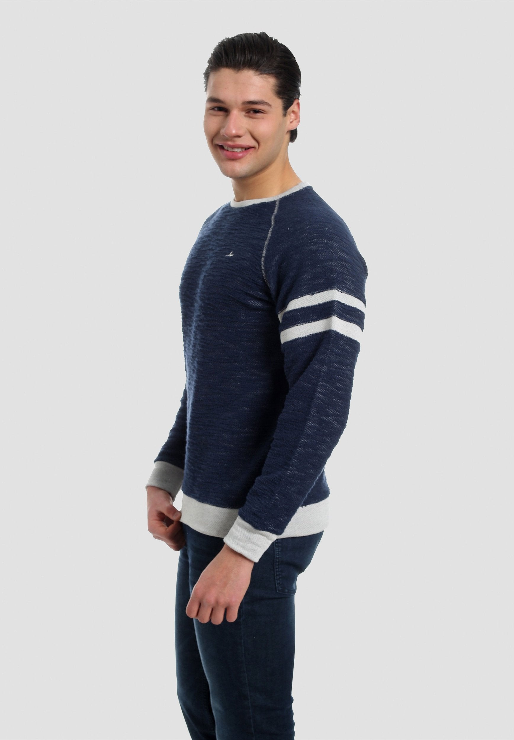 Herren Sweatshirt aus Bio-Baumwolle mit Raglan-Ärmel in Melange-Optik