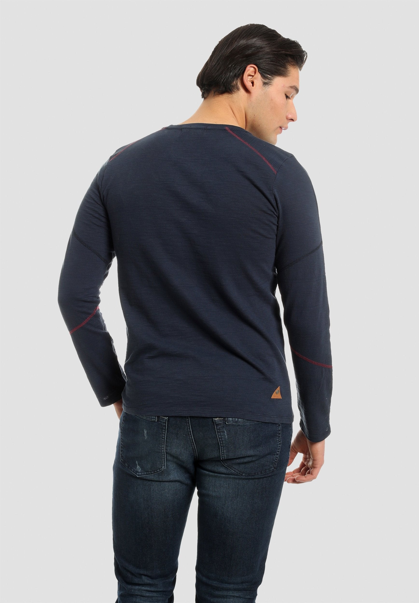 Herren Langarm-Henleyshirt aus Bio-Baumwolle