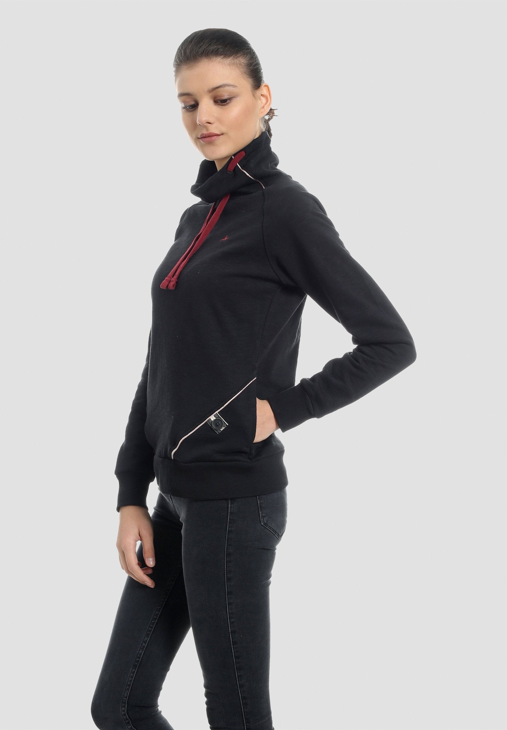 Sweatshirt aus Bio-Baumwolle mit Stehkragen