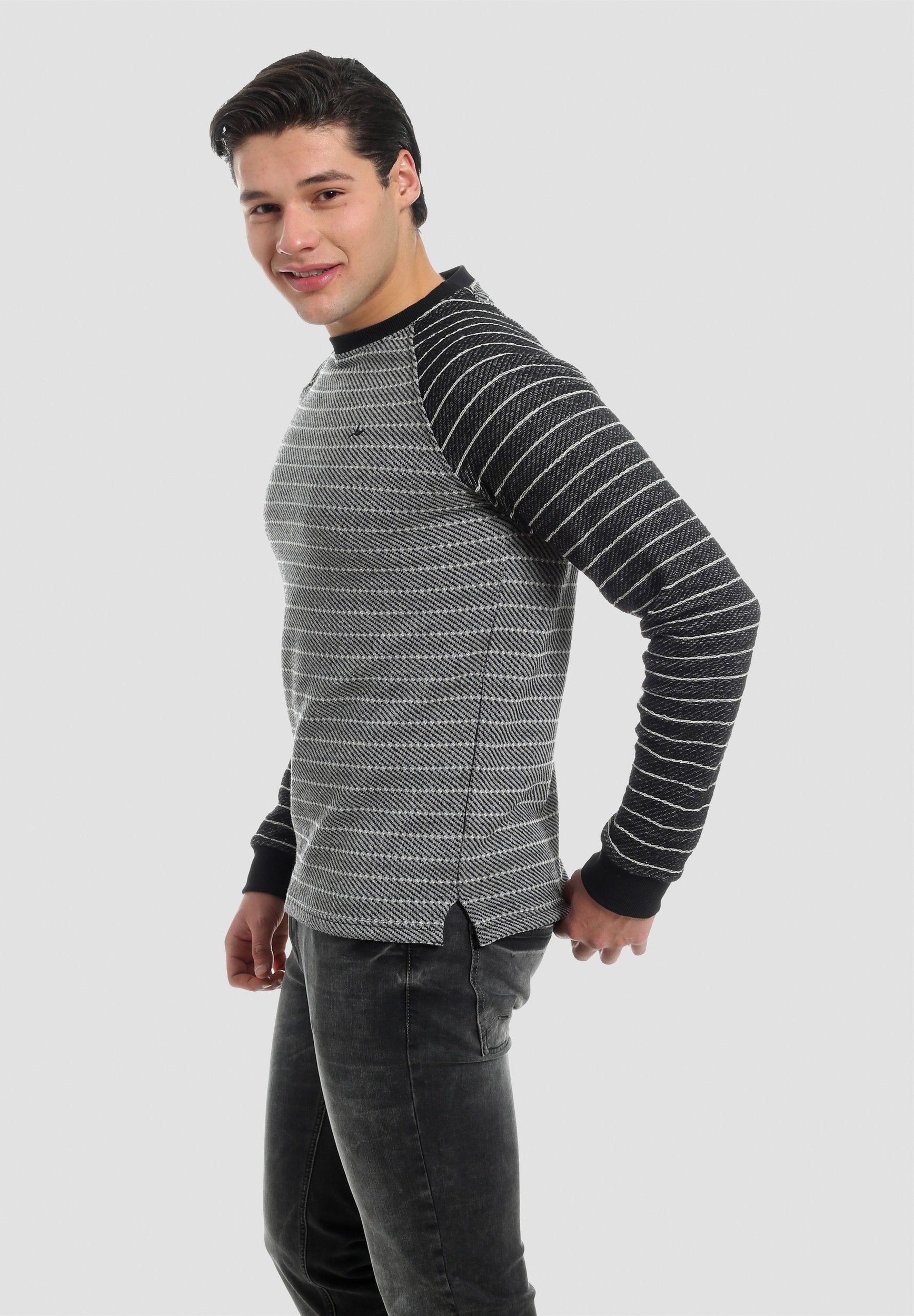 Herren Gestreiftes Raglan Sweatshirt aus Bio-Baumwolle