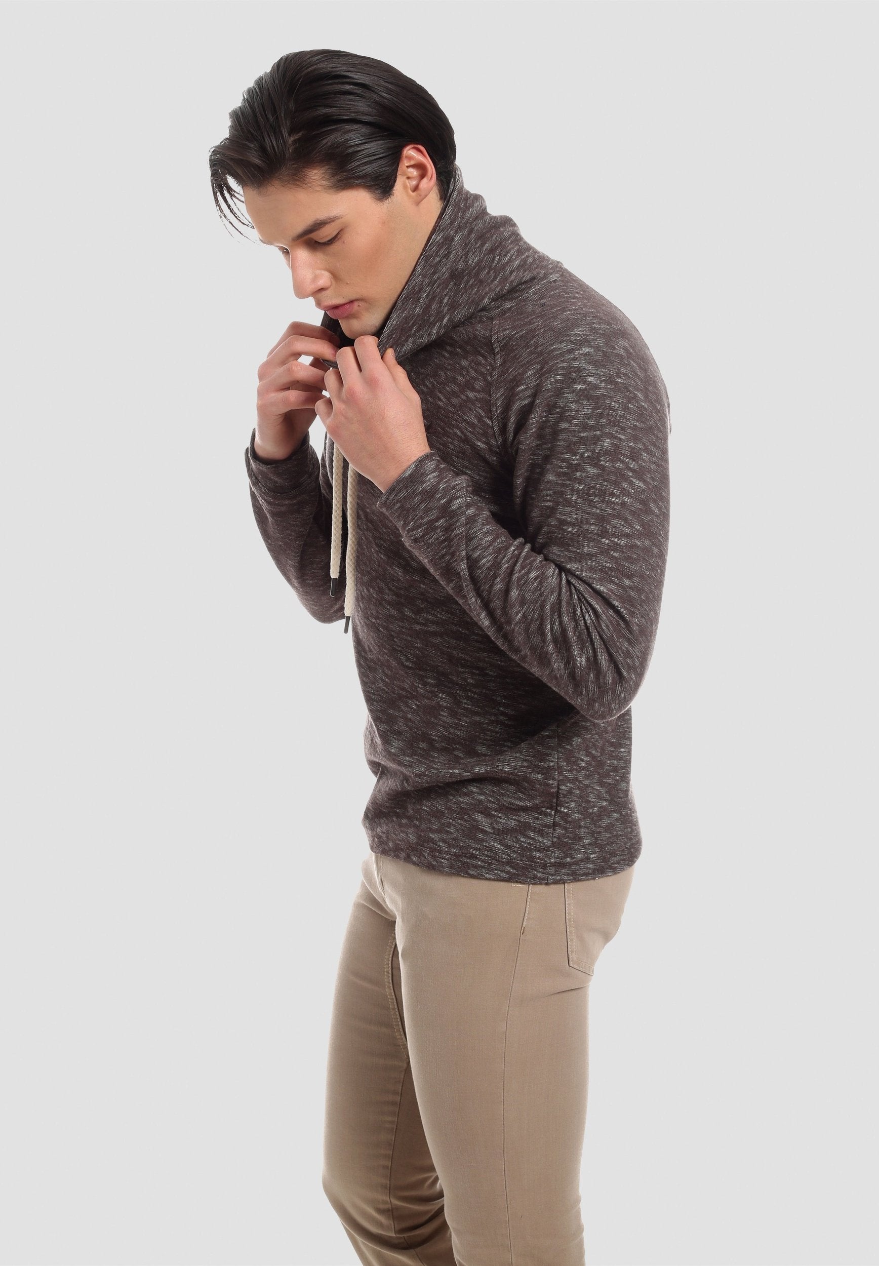 Herren Sweatpullover aus Bio-Baumwolle mit Stehkragen