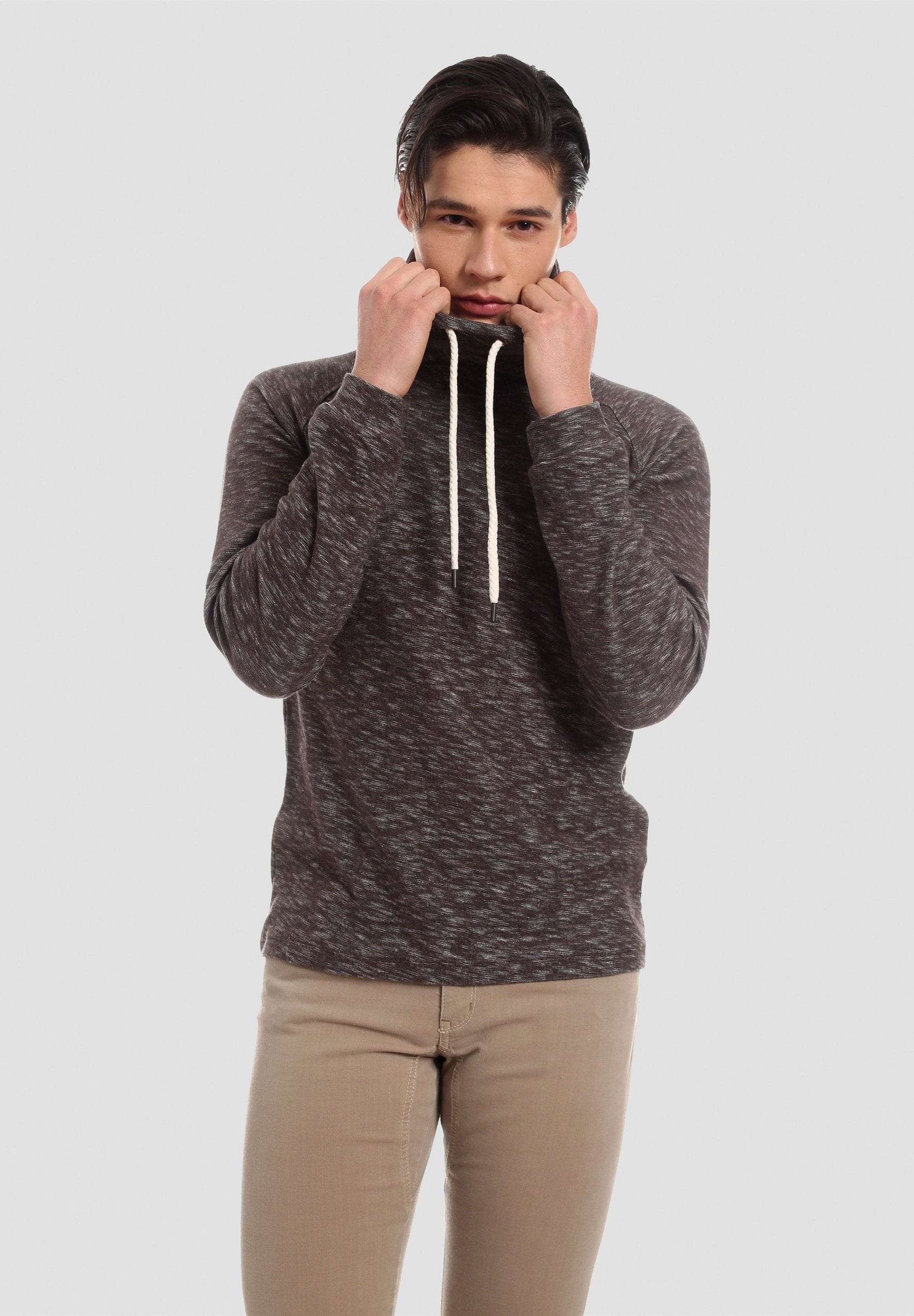 Herren Sweatpullover aus Bio-Baumwolle mit Stehkragen