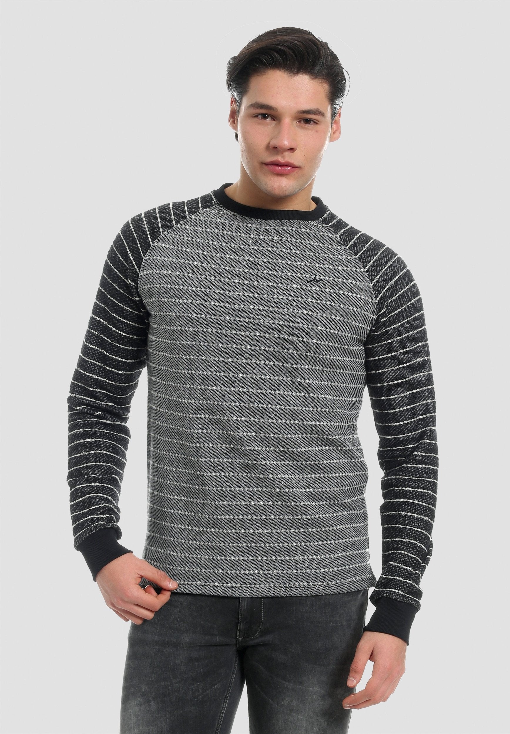 Herren Gestreiftes Raglan Sweatshirt aus Bio-Baumwolle
