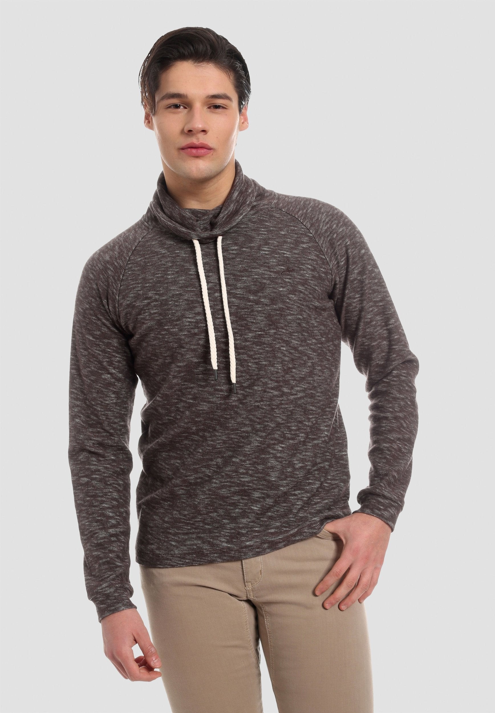 Herren Sweatpullover aus Bio-Baumwolle mit Stehkragen