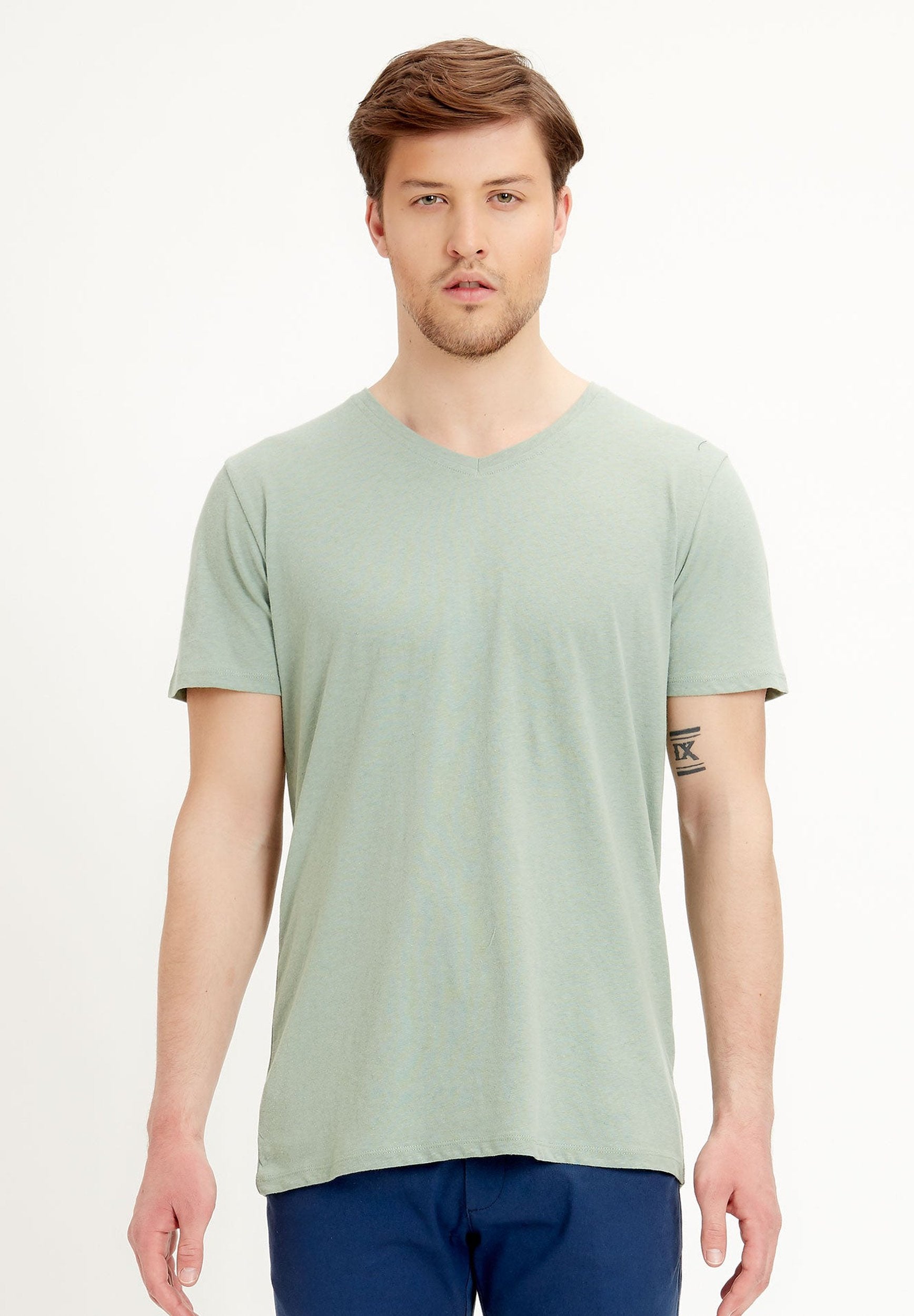 T-Shirt aus Leinen-Bio-Baumwolle-Mix