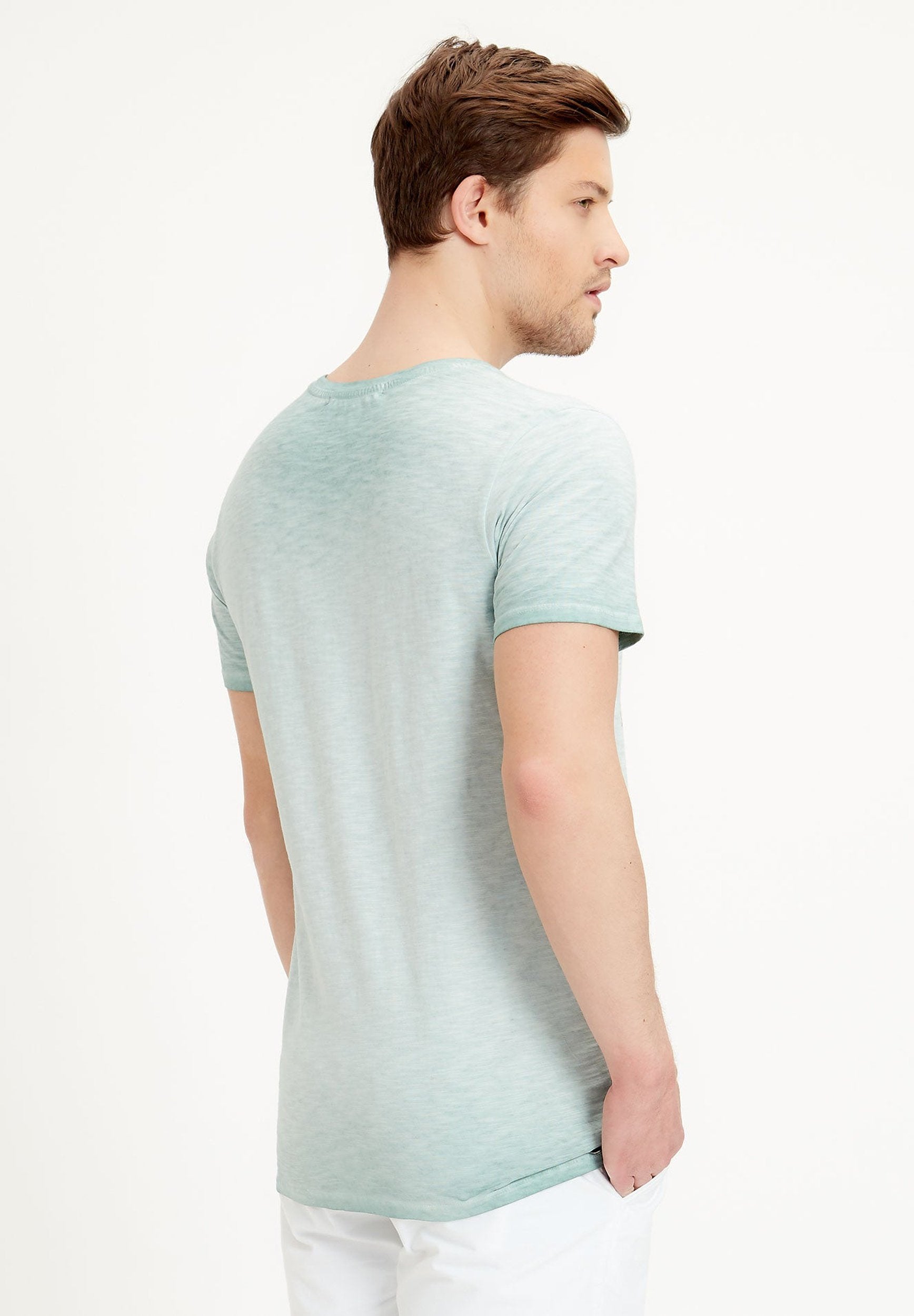 T-Shirt aus Bio-Baumwolle mit asymmetrischem Druck