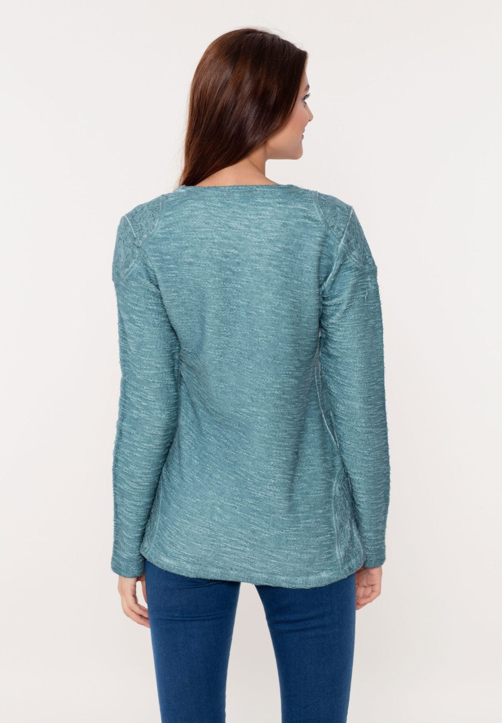 Sweatshirt aus Bo-Baumwolle in Cold-Dye-Effekt