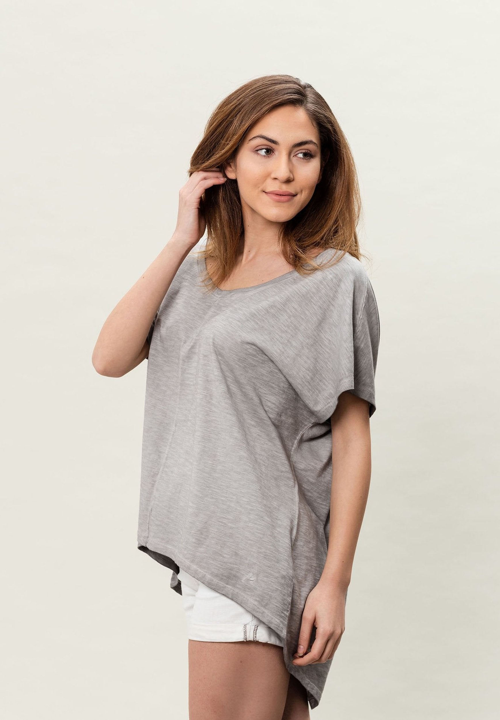 Damen T-Shirt aus Bio-Baumwolle mit Cold Pigment Dye-Effekt