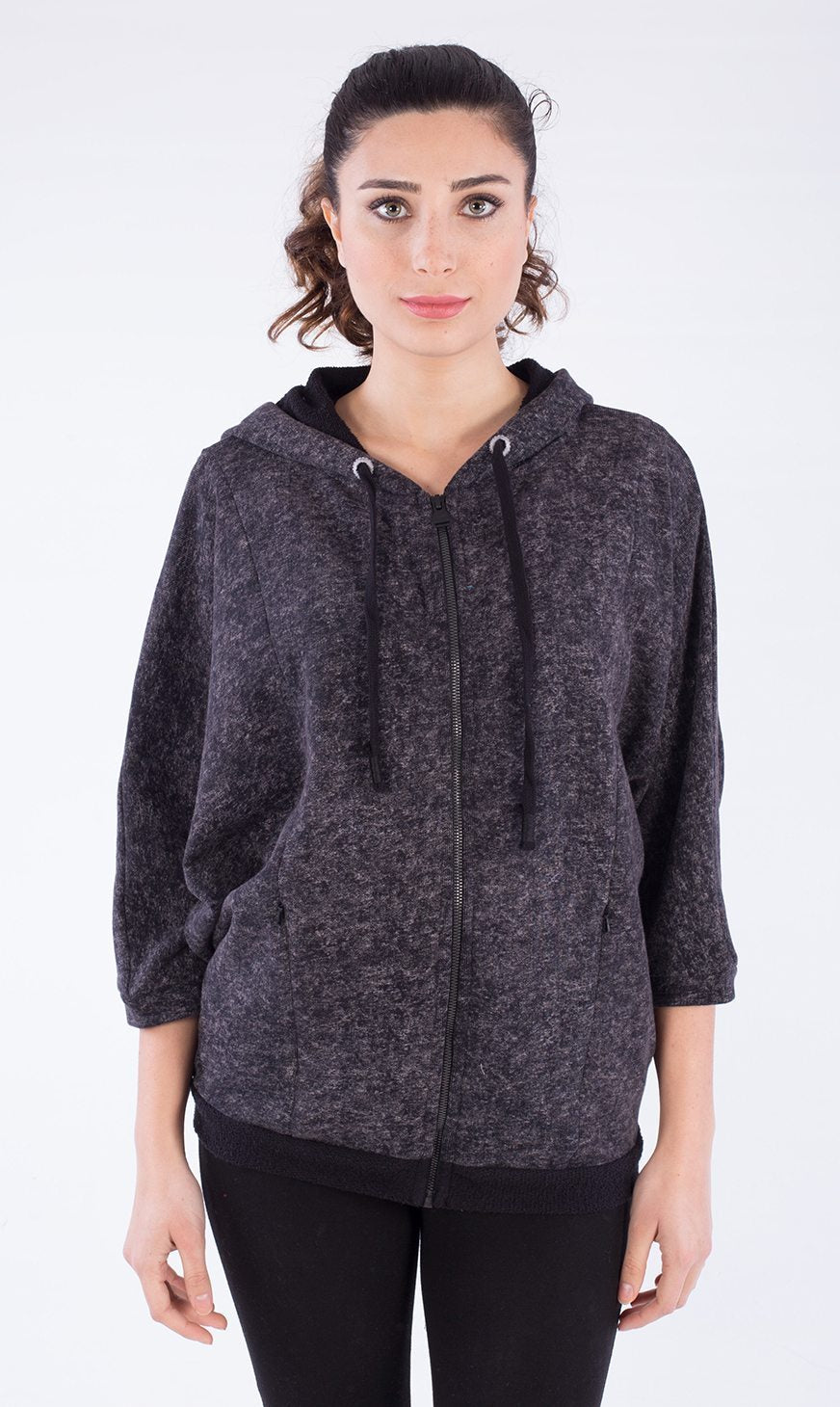 Zipper Poncho aus Bio-Baumwolle