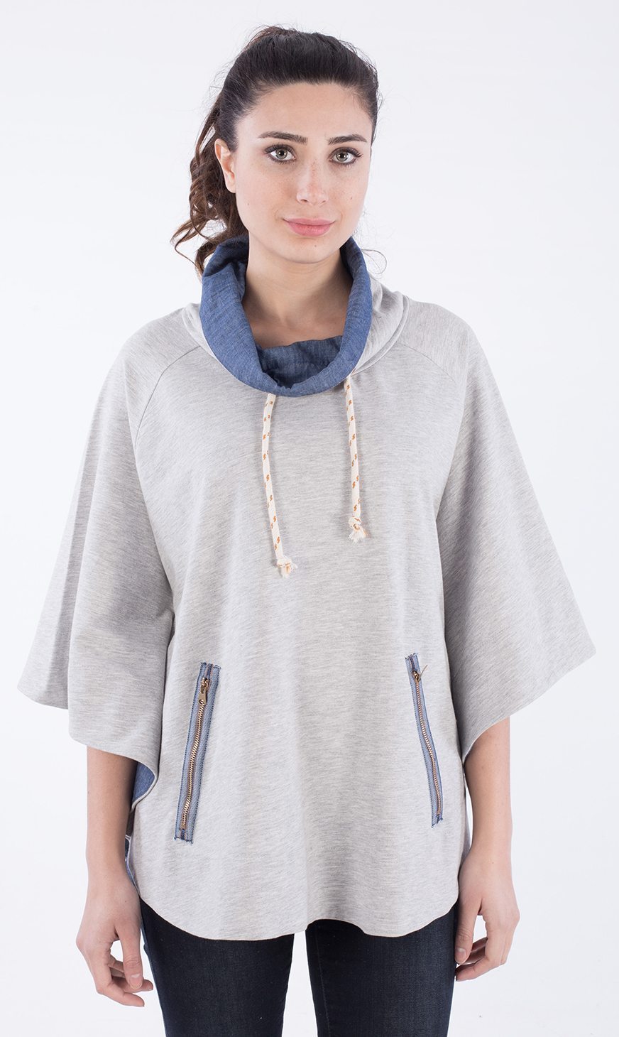 Poncho aus Bio-Baumwolle