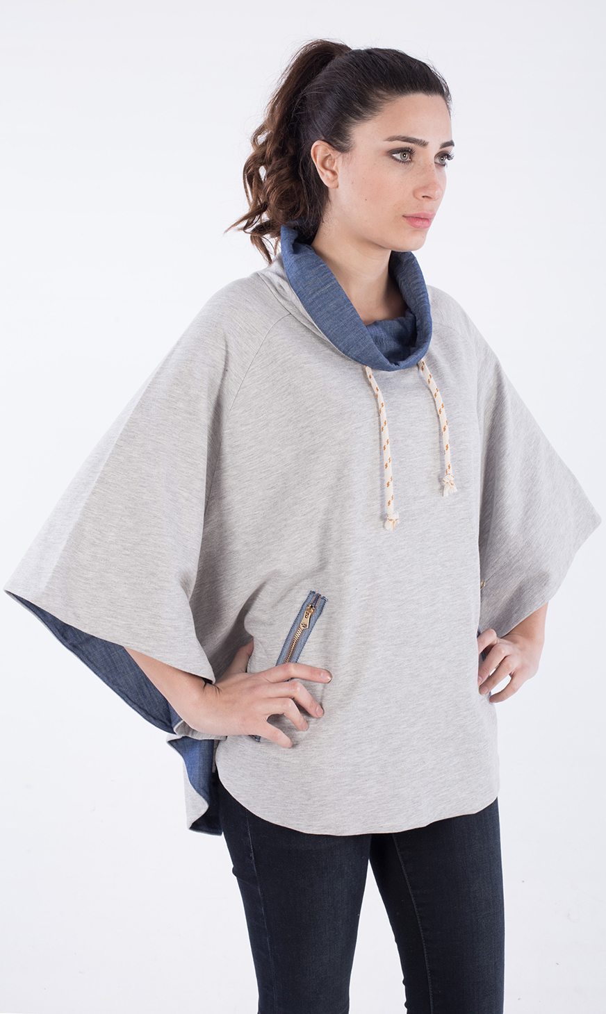 Poncho aus Bio-Baumwolle