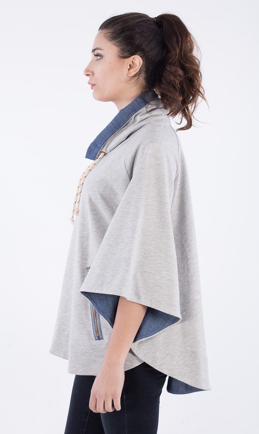 Poncho aus Bio-Baumwolle